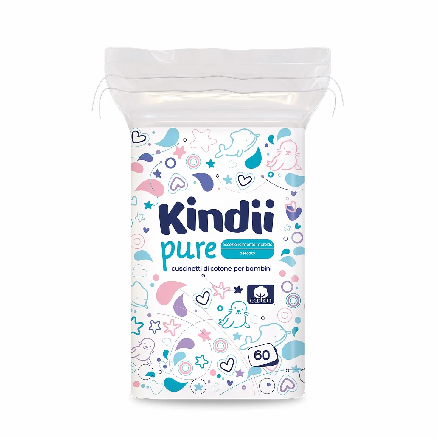 Kindii Quadrotti Cotone Neonato 60 Pezzi Quadrati grandi per pelli sensibili