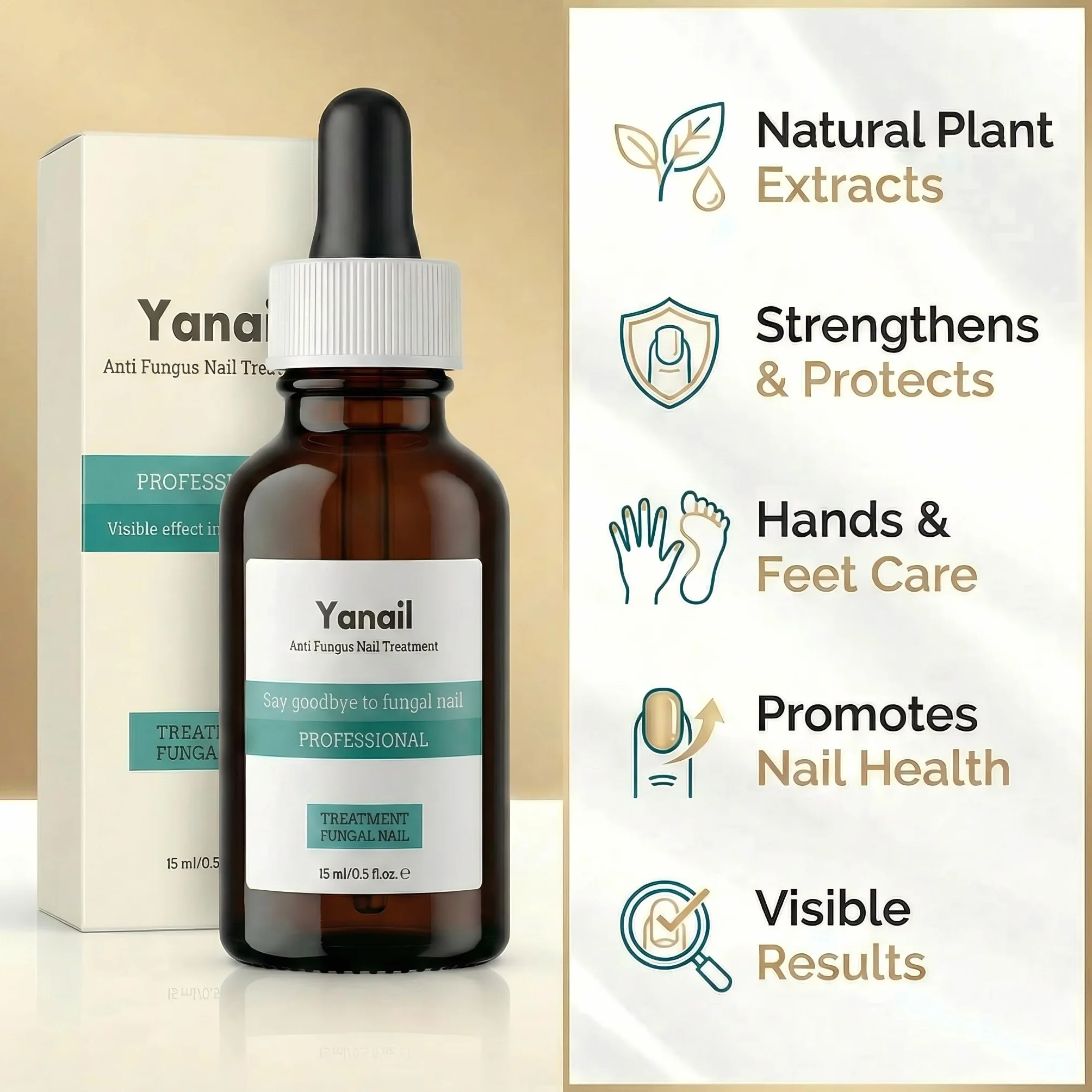 Micosi Unghie Piede - Yanail Trattamento Antimicotico Liquido per Onicomicosi e Funghi delle Unghie dei Piedi | Formula Naturale Rafforzante | Azione Rafforzante e Protettiva | 15ml