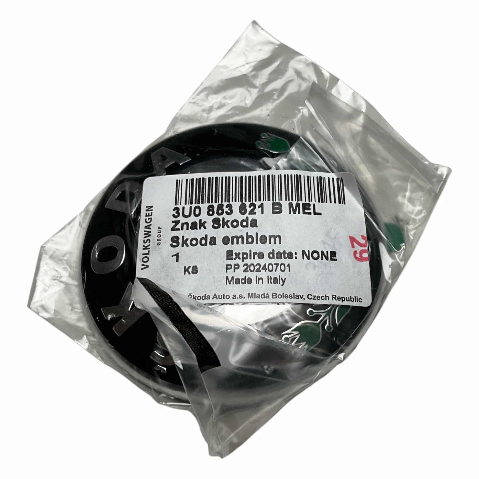 SKODA Targhetta frontale con logo 3u0853621b