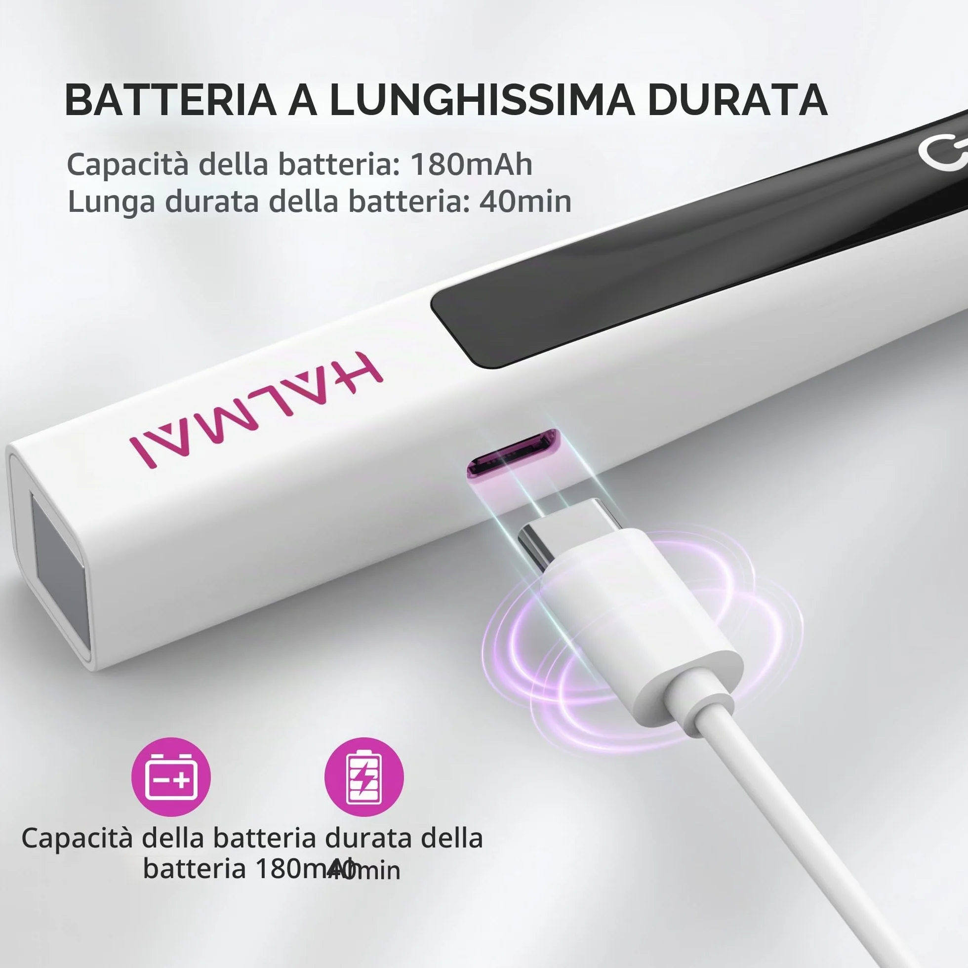 Halmai Lampada UV Portatile per Smalto Gel, Mini Luce Rossa LED, Asciuga Unghie USB Ricaricabile Senza Fili, Strumento per Manicure