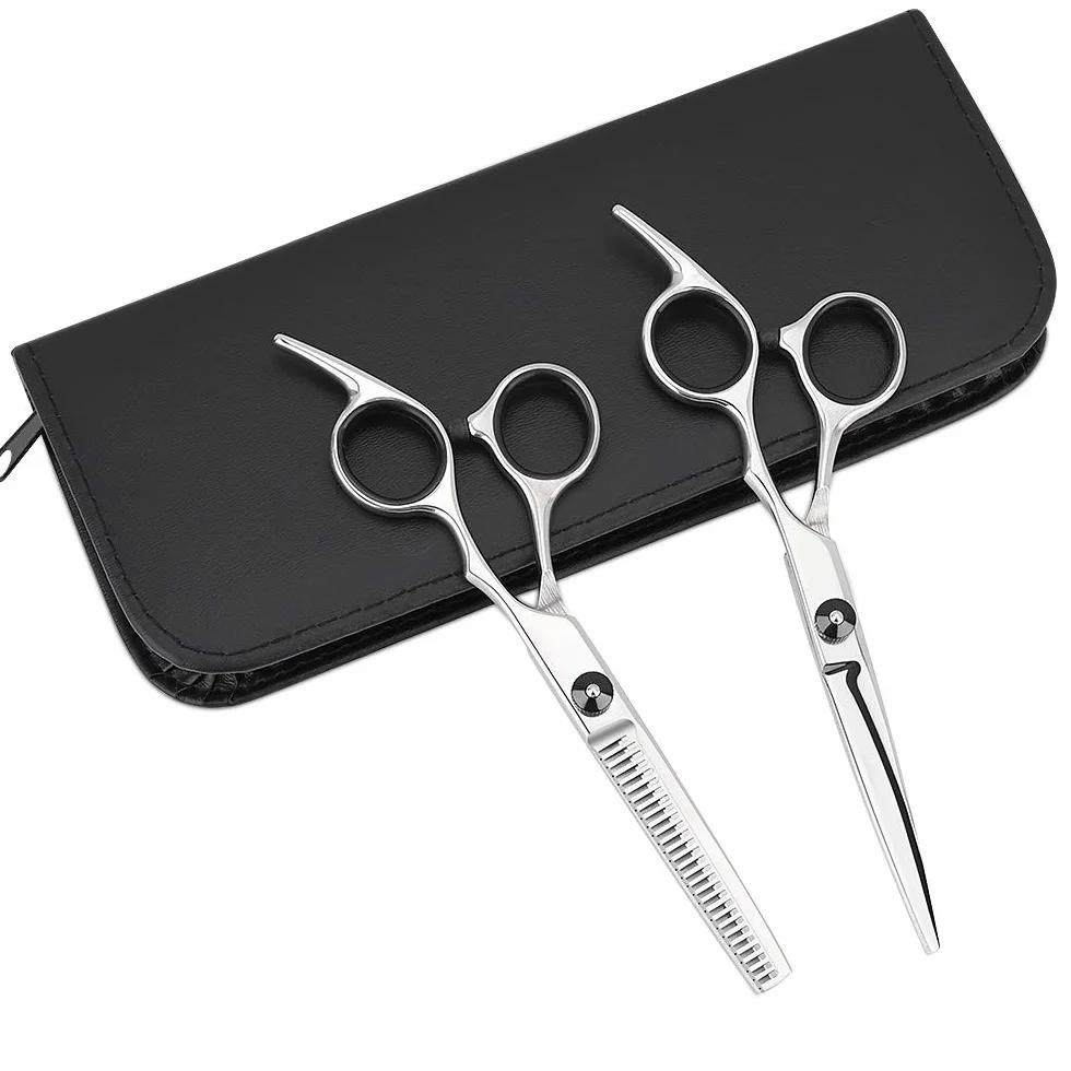 Set Forbici da Parrucchiere Professionale 10 Pezzi con Mantella e Rasoio