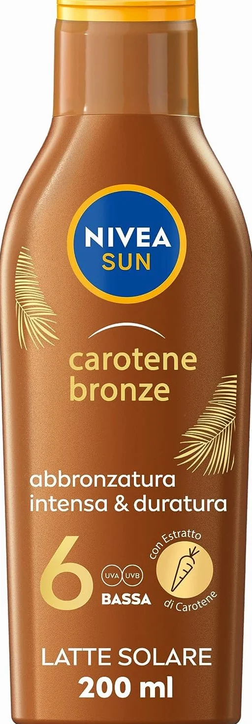 NIVEA SUN Latte Solare Carotene Bronze FP 6 200 ml Crema solare abbronzante con protezione