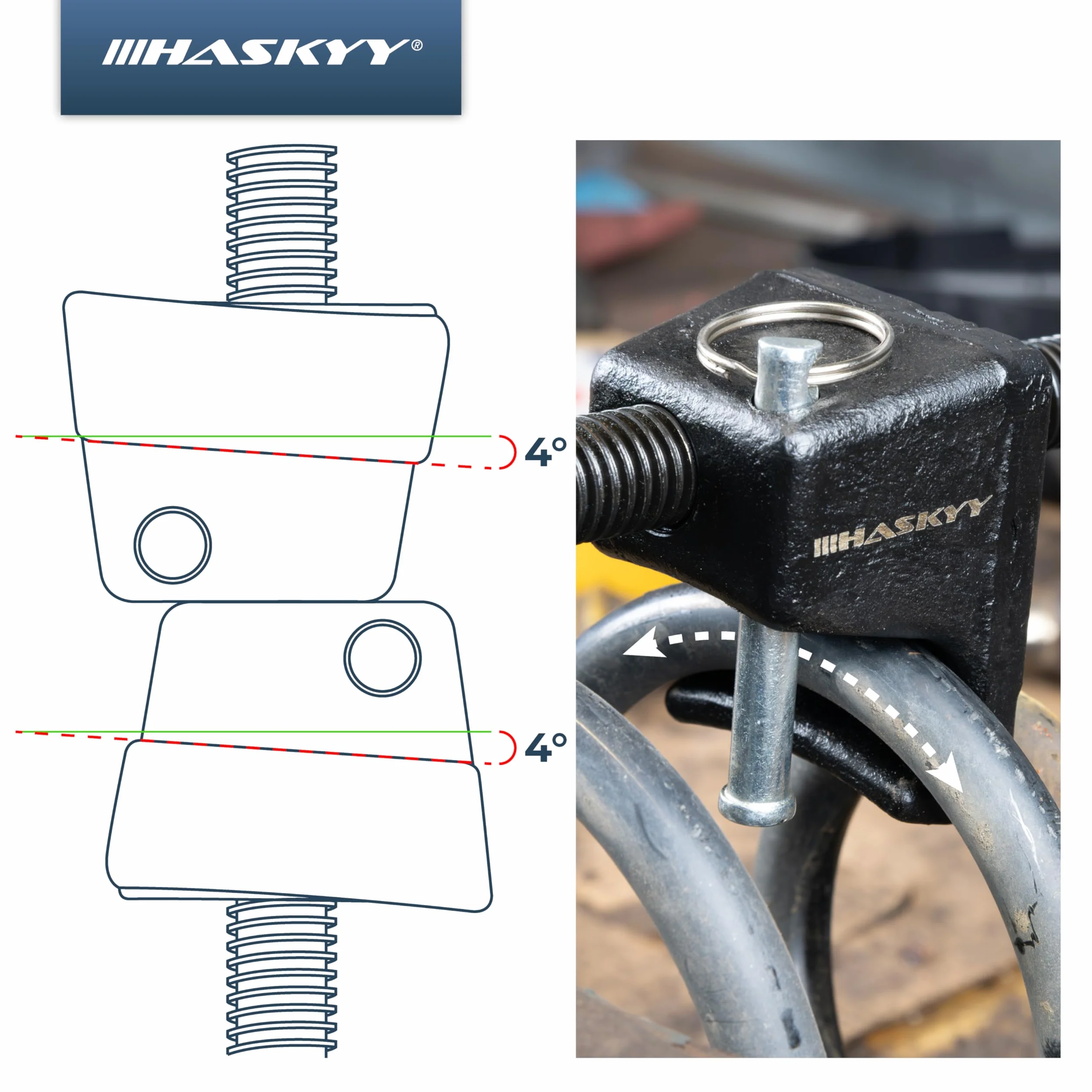 HASKYY Set tenditori per molle 380 mm universale per auto