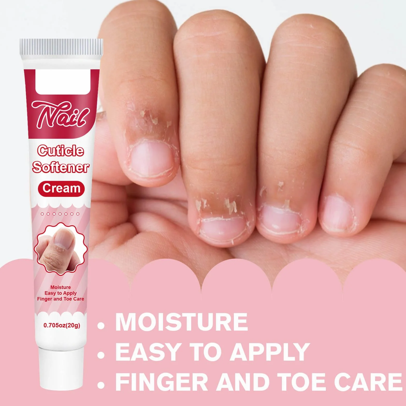 Crema per cuticole per unghie, crema idratante professionale per cuticole secche e spaccate e pelle ruvida e rigida, rimuove la pelle morta secca e troppo cresciuta, ammorbidisce le cuticole (2 pezzi)