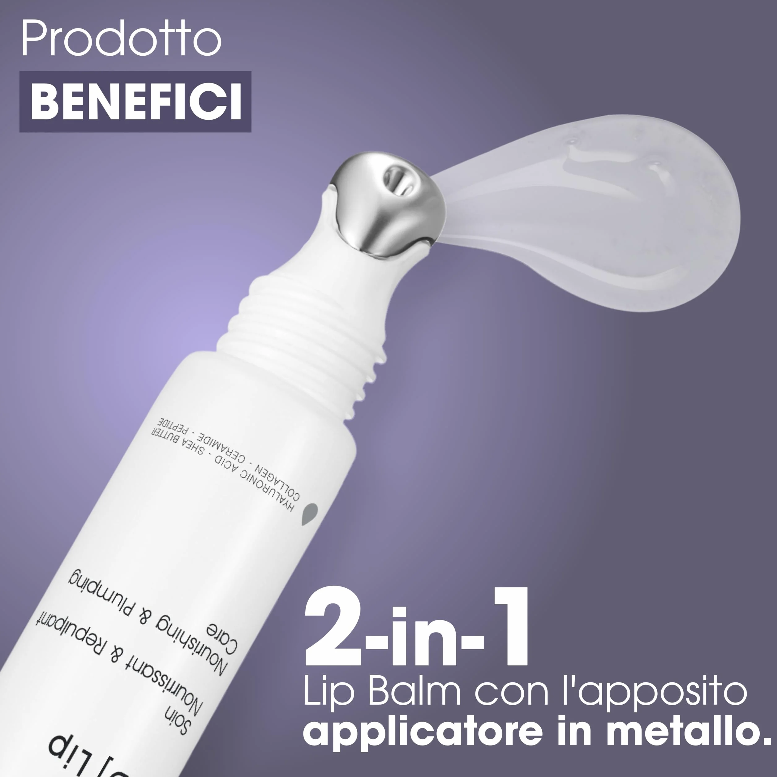 TEOXANE - [3D] Lip - Balsamo labbra 3D all’acido ialuronico, Idrata, rimpolpa e sublima, Formula con Collagene e Burro di Karité, Applicatore metallico rinfrescante, Adatto a tutti i tipi di pelle.