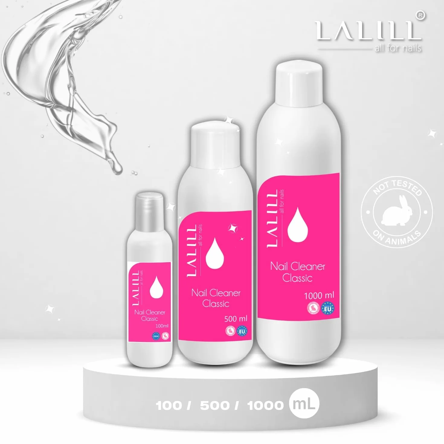 LALILL Nail Cleaner 500 ml – Sgrassatore Unghie UV Gel – Solvente Unghie Professionale