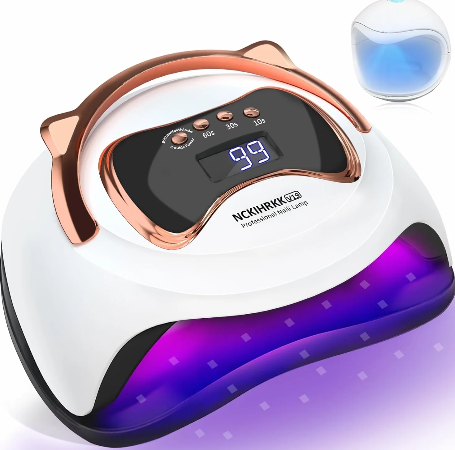 180W Lampada UV LED Unghie, Professionale Fornetto Unghie Semipermanente per Manicure Display LED Automatico Sensore, Maniglia a Orecchio di Gatto, Lampada Led Unghie per Manicure/Pedicure