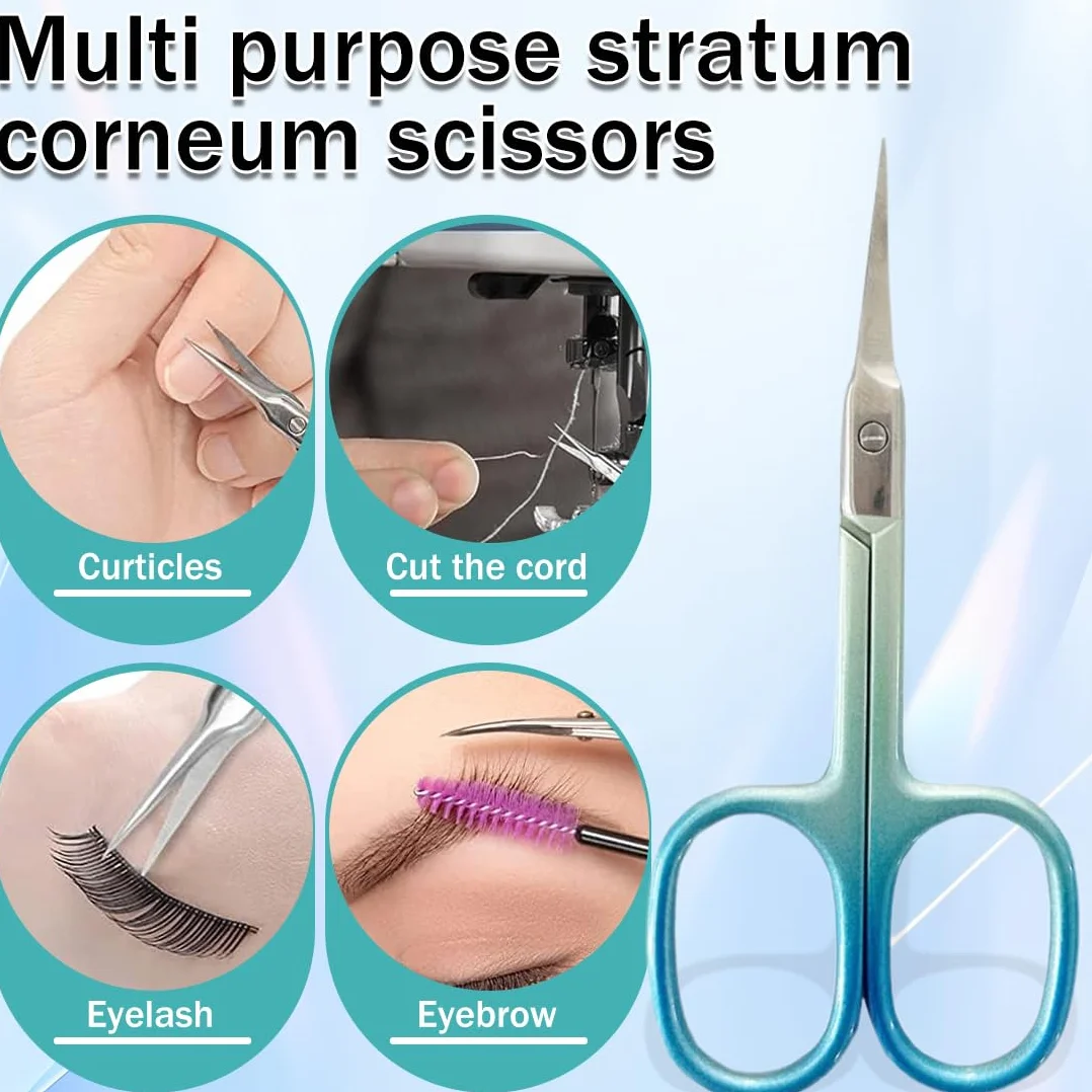 Forbici per Cuticole Extra Sottili in Acciaio Temprato, Lama Curva per Manicure e Pedicure