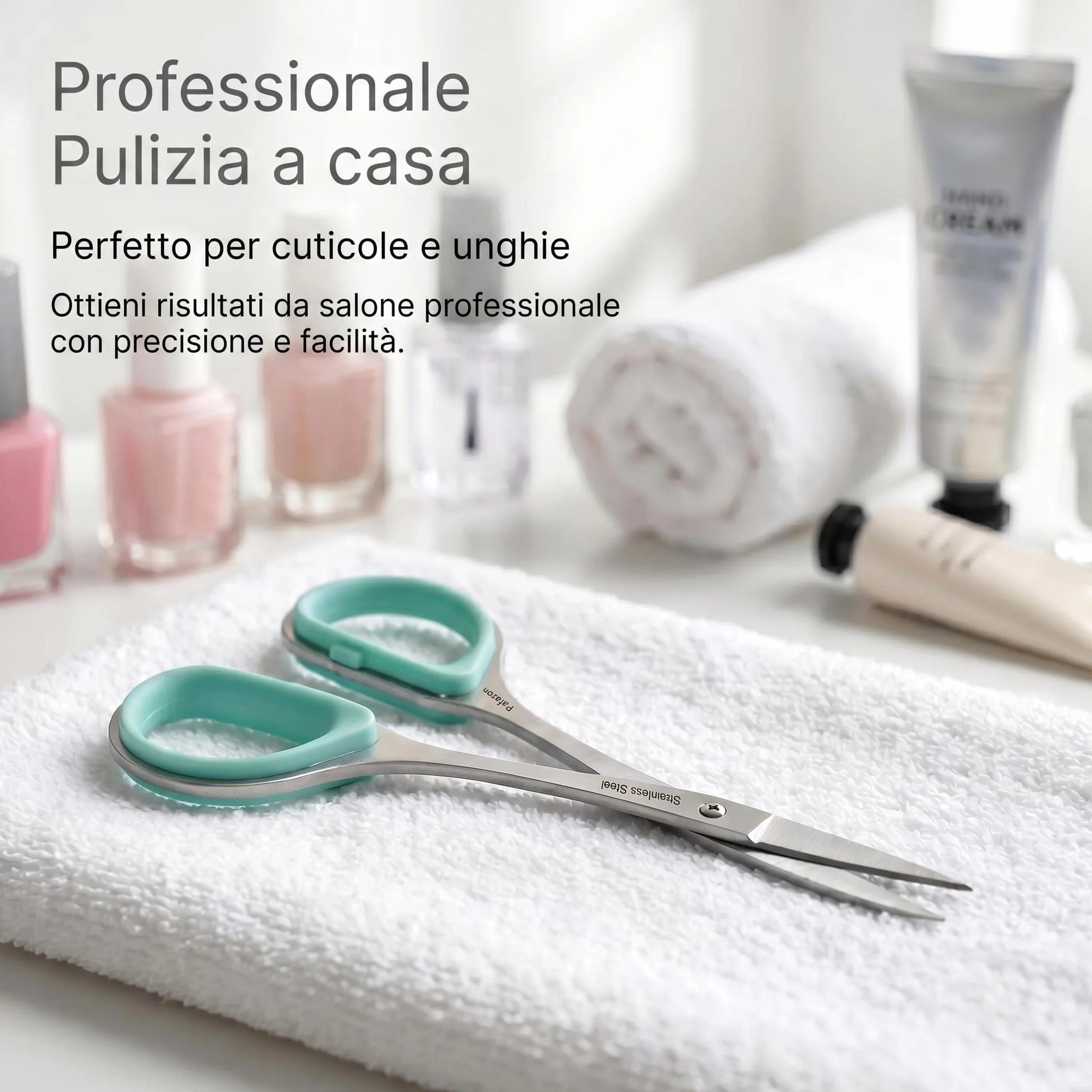 PAFASON Piccolo Forbici Cuticole Set 2 Pezzi Curvo Dritto Precisione Manicure Pedicure