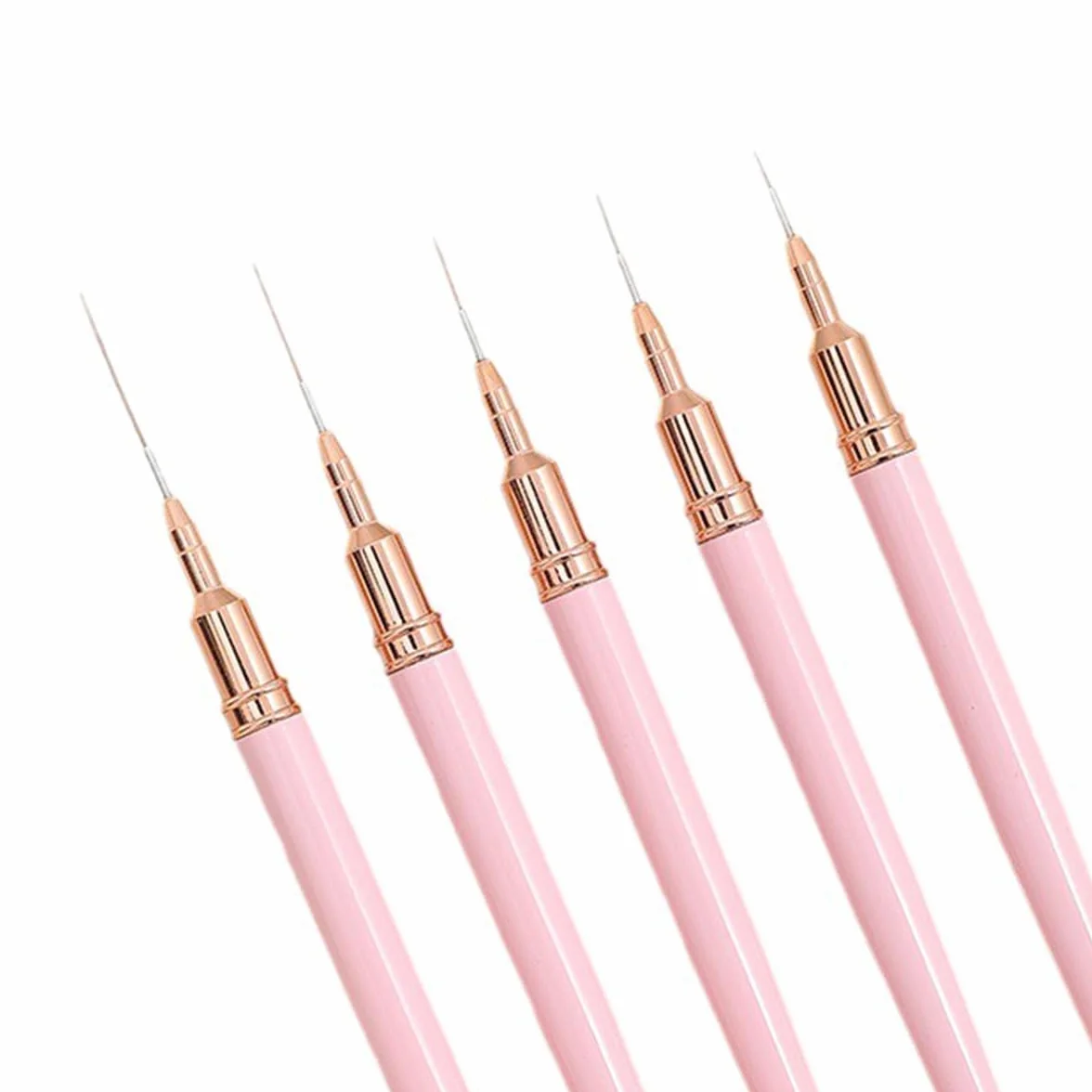 5Pezzi Pennelli per Unghie, Pennelli per Nail Art, pennello Sottile Nail Art Pennelli Set per Disegnare Linee Fini Attrezzo
