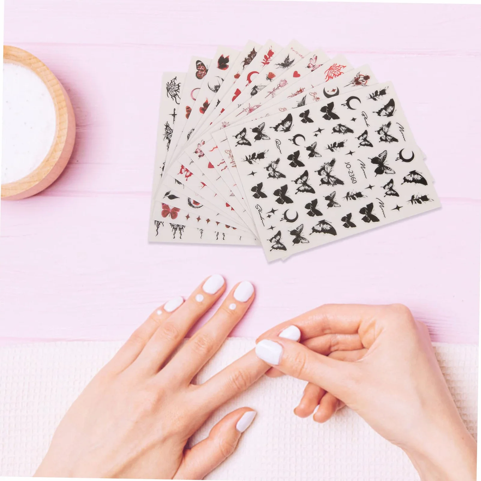 5 Set Adesivo A Farfalla Scuro Gel Nail Stickers Gel Nails Stickers Adesivi Decorativi Unghie Foil Unghie Etichetta Carino Uv Adesivi Per Unghie Decalcomanie Per Unghie 12 Fogli*5