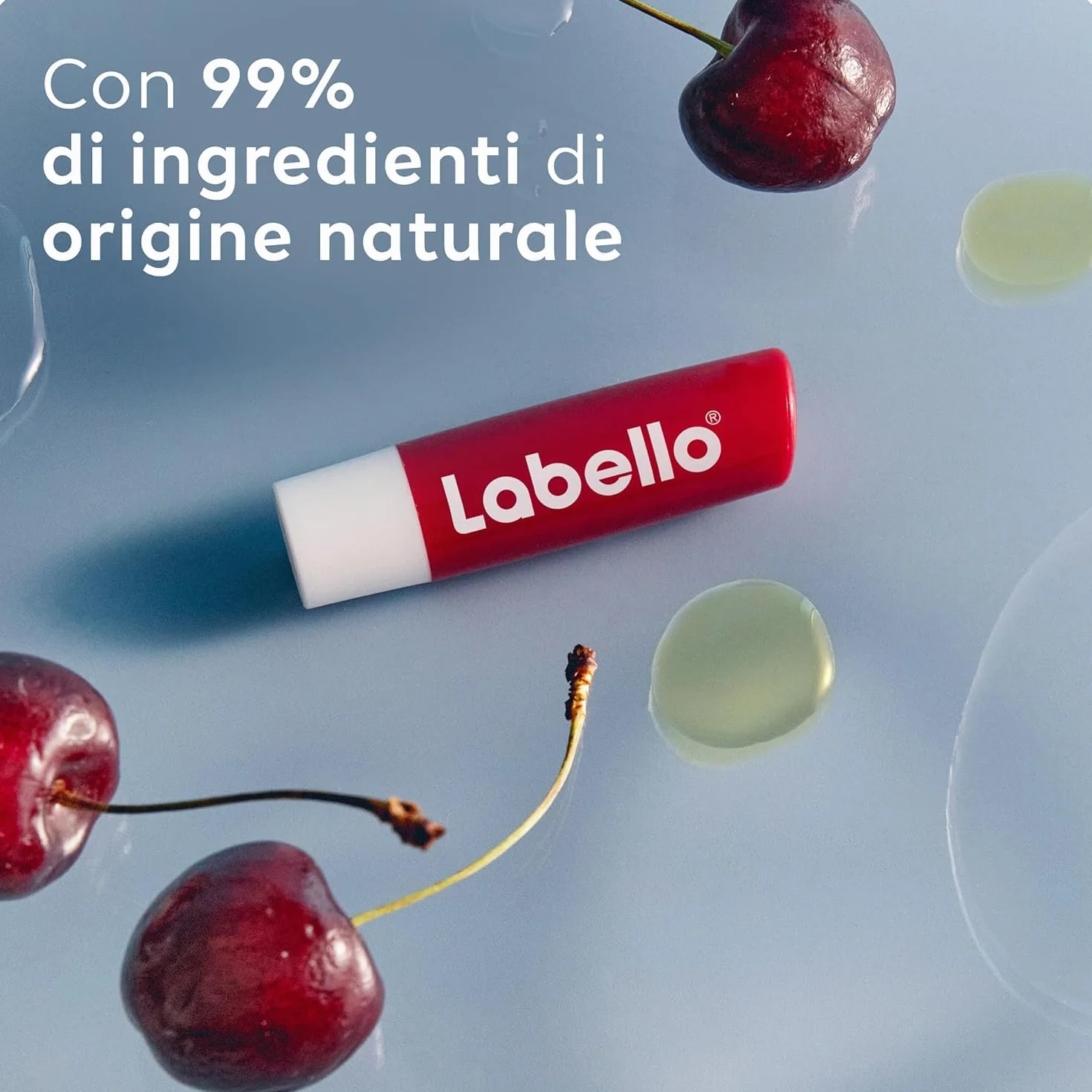 Labello Cherry Shine Burrocacao labbra 4.8 g, Balsamo labbra colorato e nutriente all'aroma di ciliegia