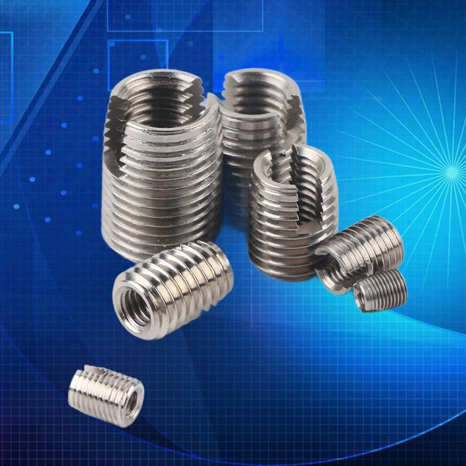 Inserti filettati autofilettanti in acciaio inossidabile, kit M3 M4 M5 M6 M8 M10 M12, 50 pezzi