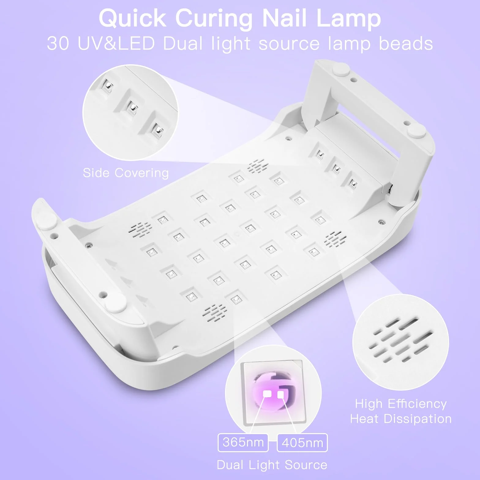 Lampada UV per Unghie con Bracciolo e Guanti UV: Professionale LED Lampada per Unghie, 4 Timer Asciugatrice Pieghevole con Poggiamano per Unghie Smalto Gel per Casa e in Salone, Bianco