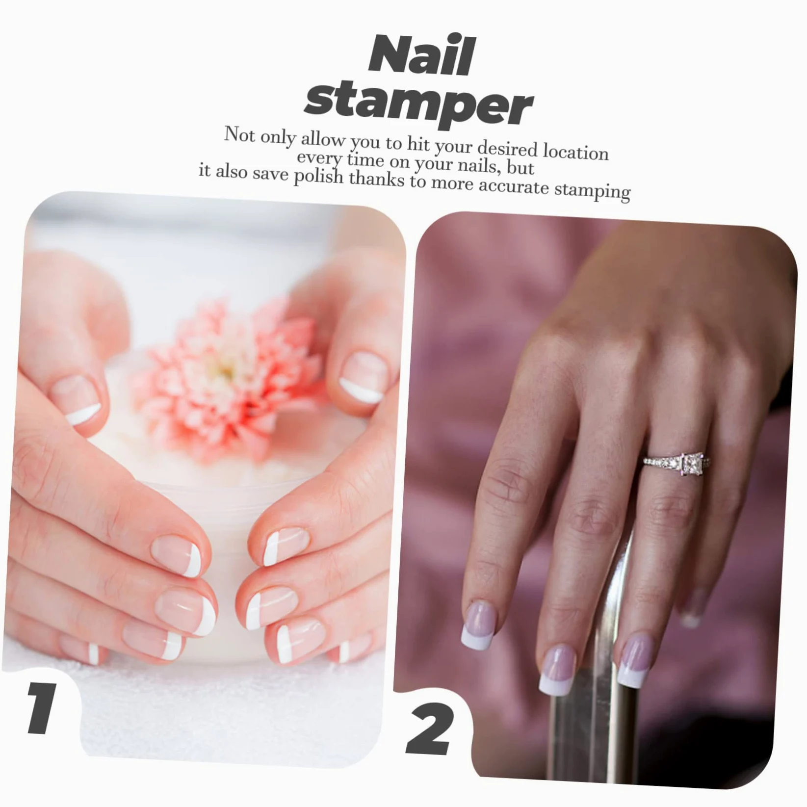 Healeved 5sets Stampini Per Unghie Silicone Per Nail Art Facili Usare Stampini e Raschietto Per Decorazioni Unghie Mano