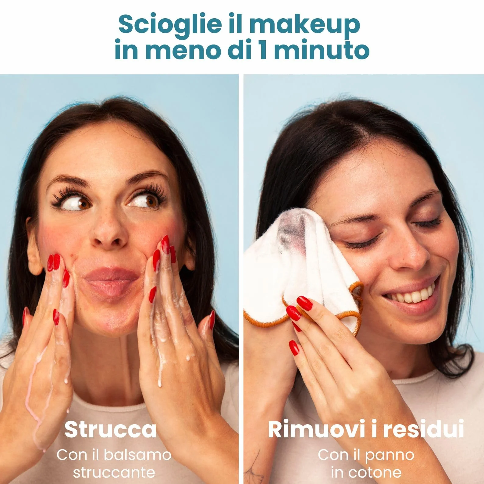 Enooso Balsamo Struccante Solido Waterproof Viso e Occhi con Bakuchiol, Vitamina E, Olio di Moringa e Cocco, 50g