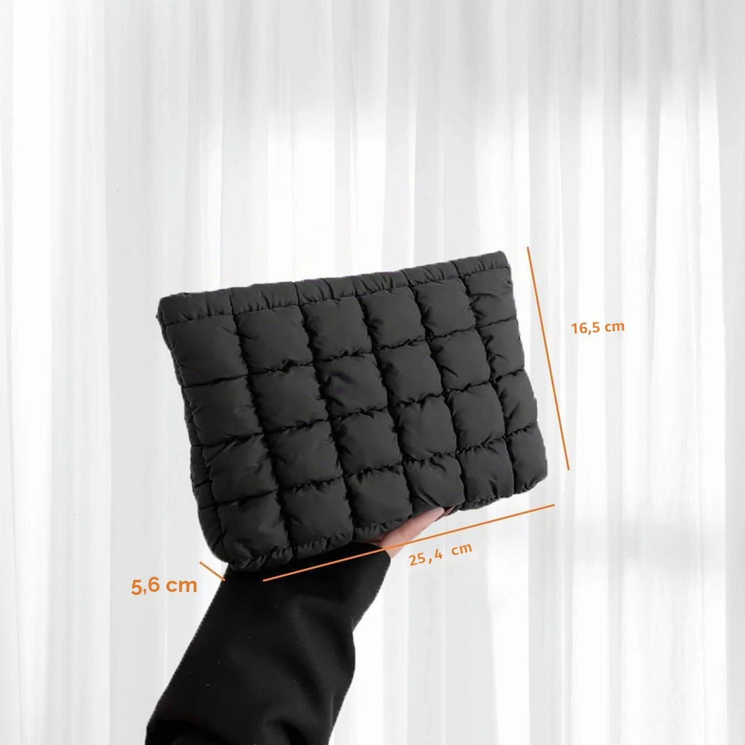 Borsa per trucchi trapuntata Puffy, borsa per cosmetici, organizer da viaggio per articoli da toeletta, pochette da donna