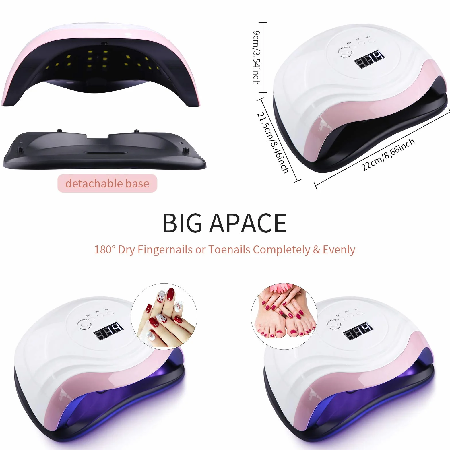 168W Lampada Unghie a LED UV per Manicure e Pedicure,36LED Professionale con Automatico Sensore,Display LCD,4 Time