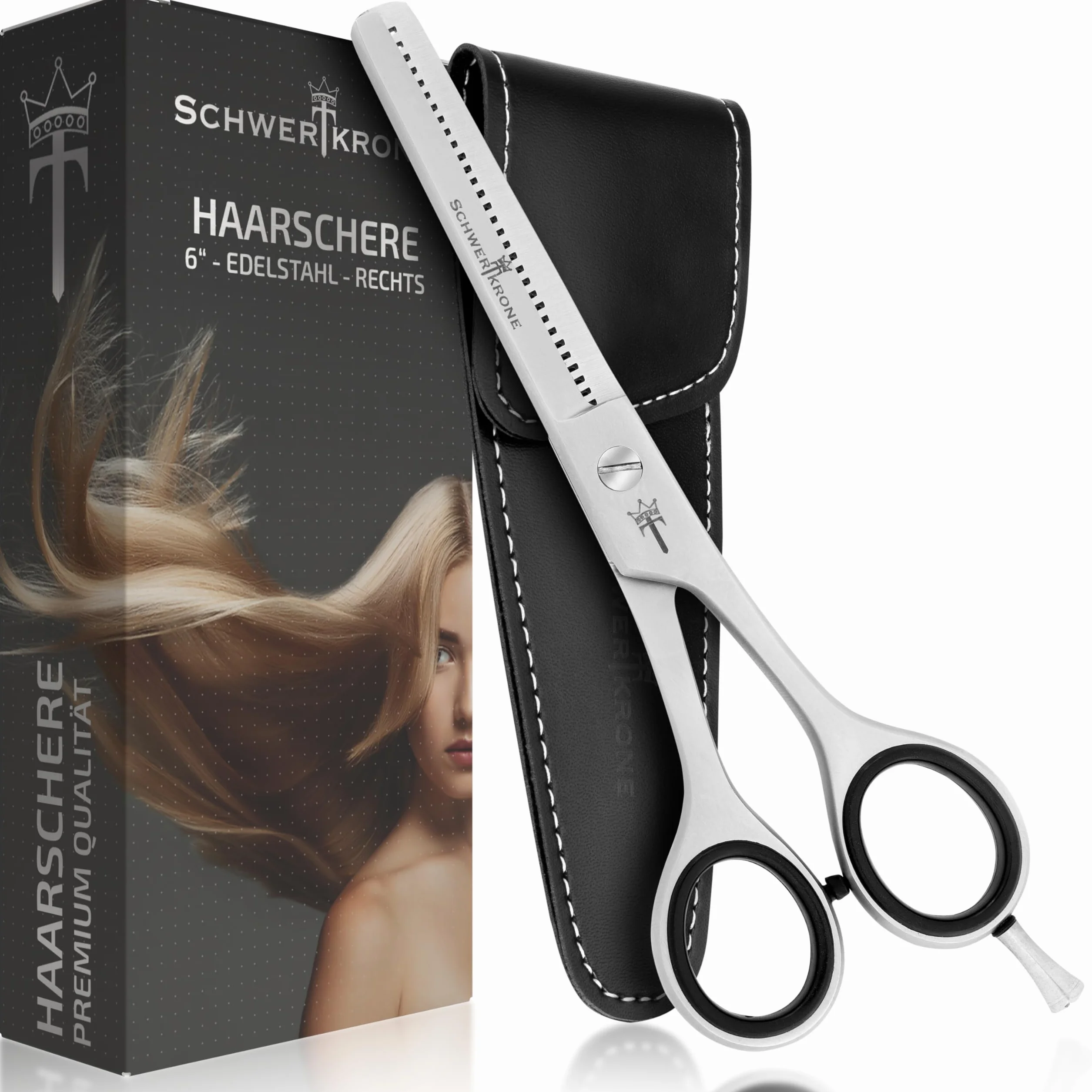 SCHWERTKRONE® Forbici da Modellazione in Acciaio Inox Made in Germany - Forbici Professionali per Parrucchiere e Taglio Capelli