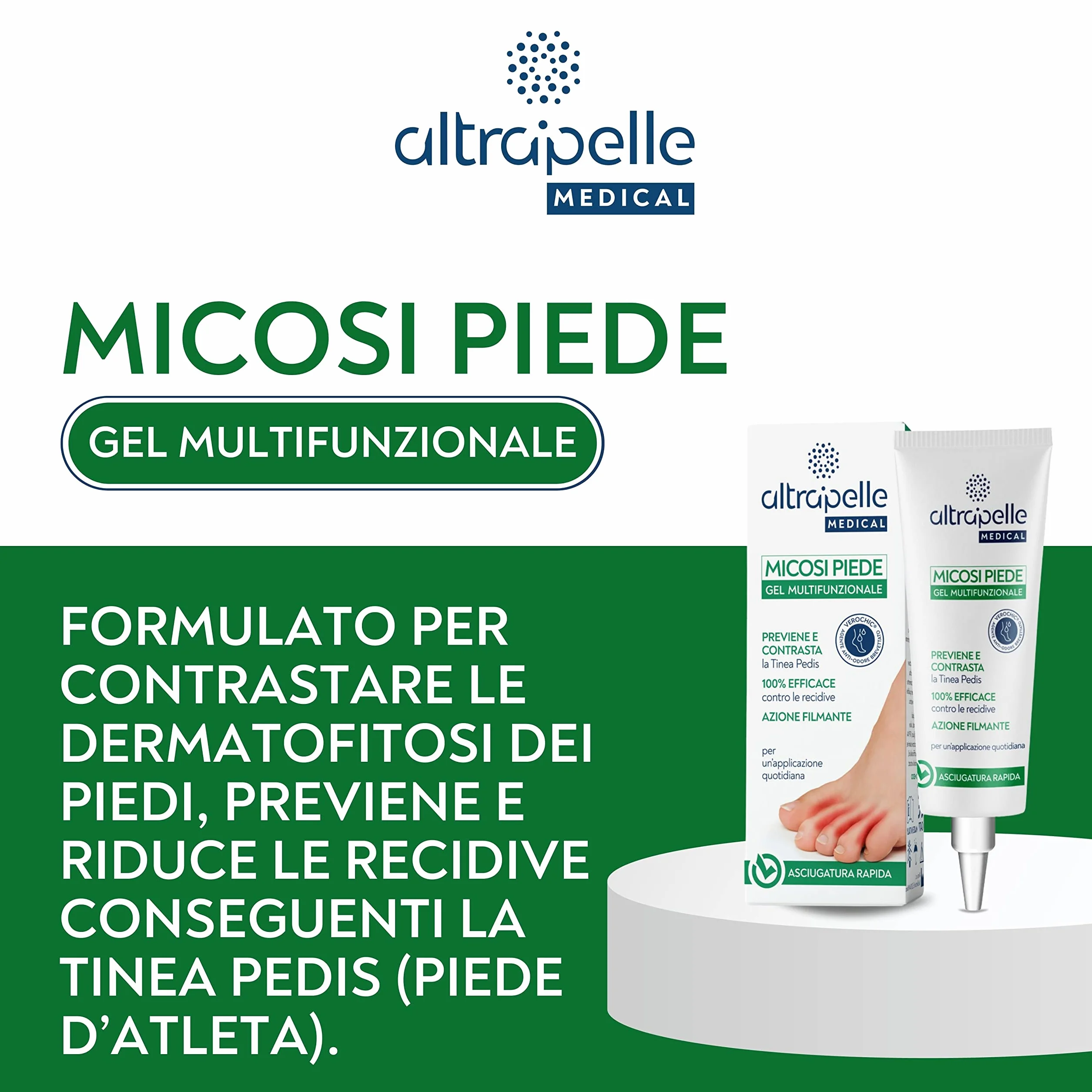 Altrapelle Gel Multifunzionale Micosi Piede Antifungino Lenitivo 30ml