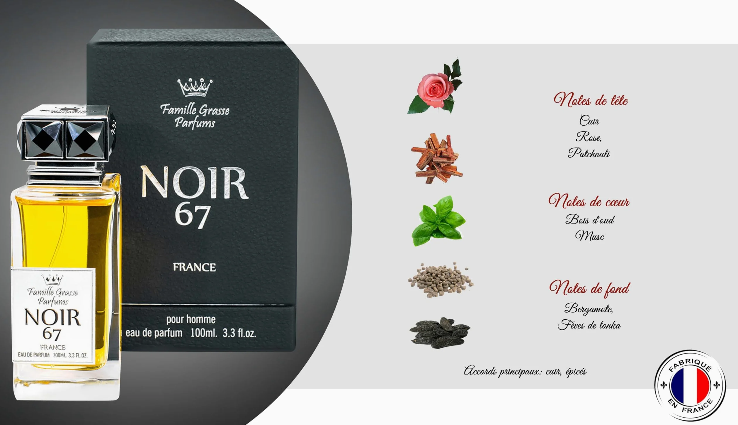 NERO 67 - Eau de Parfum Uomo 100 ml - Selection Artigianale - Fragranza Orientale & Speziato - Made in France, Grasse