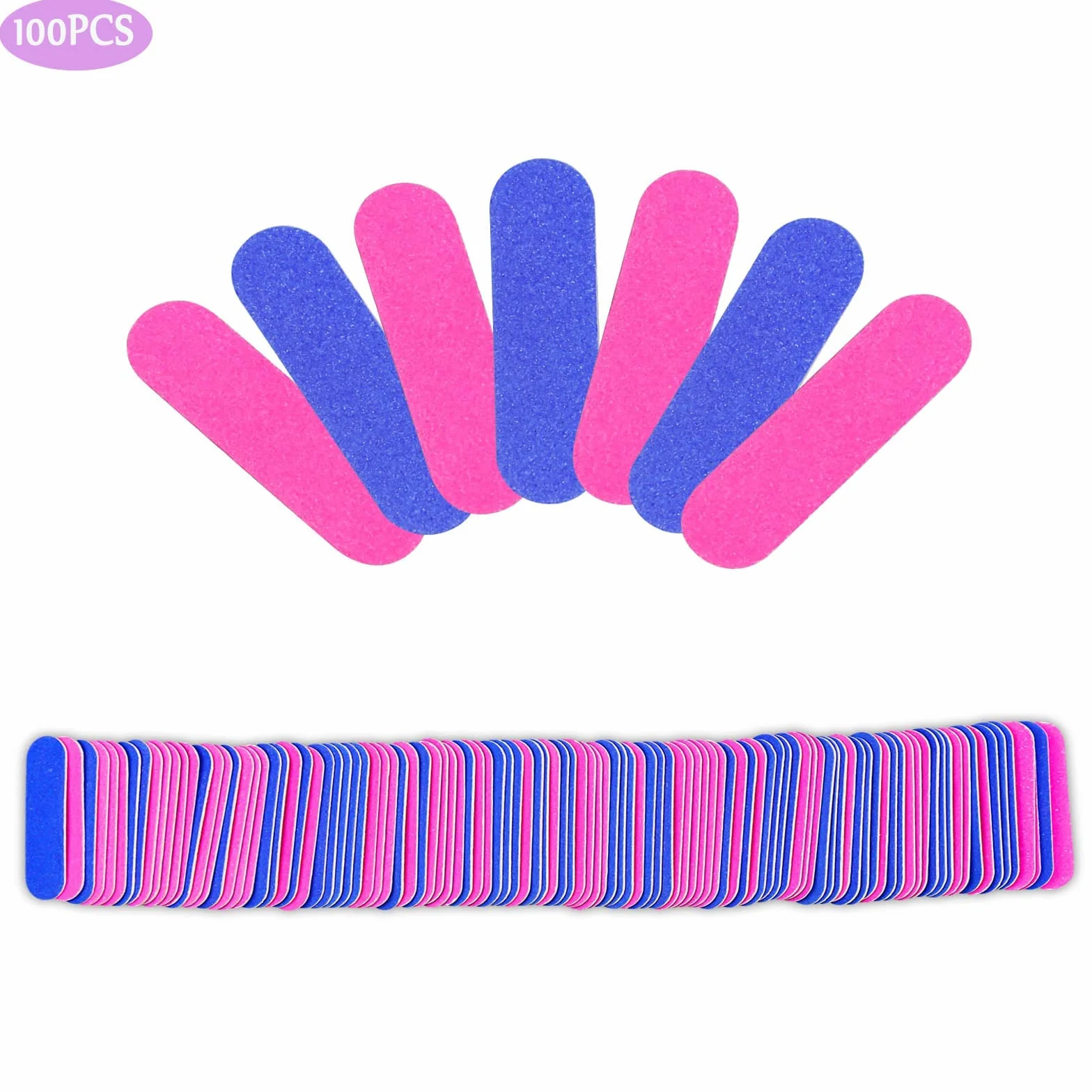 100 Mini Lime per Unghie 180/240 Grit Double Face Usa e Getta - File Professionali per Manicure, Saloni e Casa - Cura delle Unghie