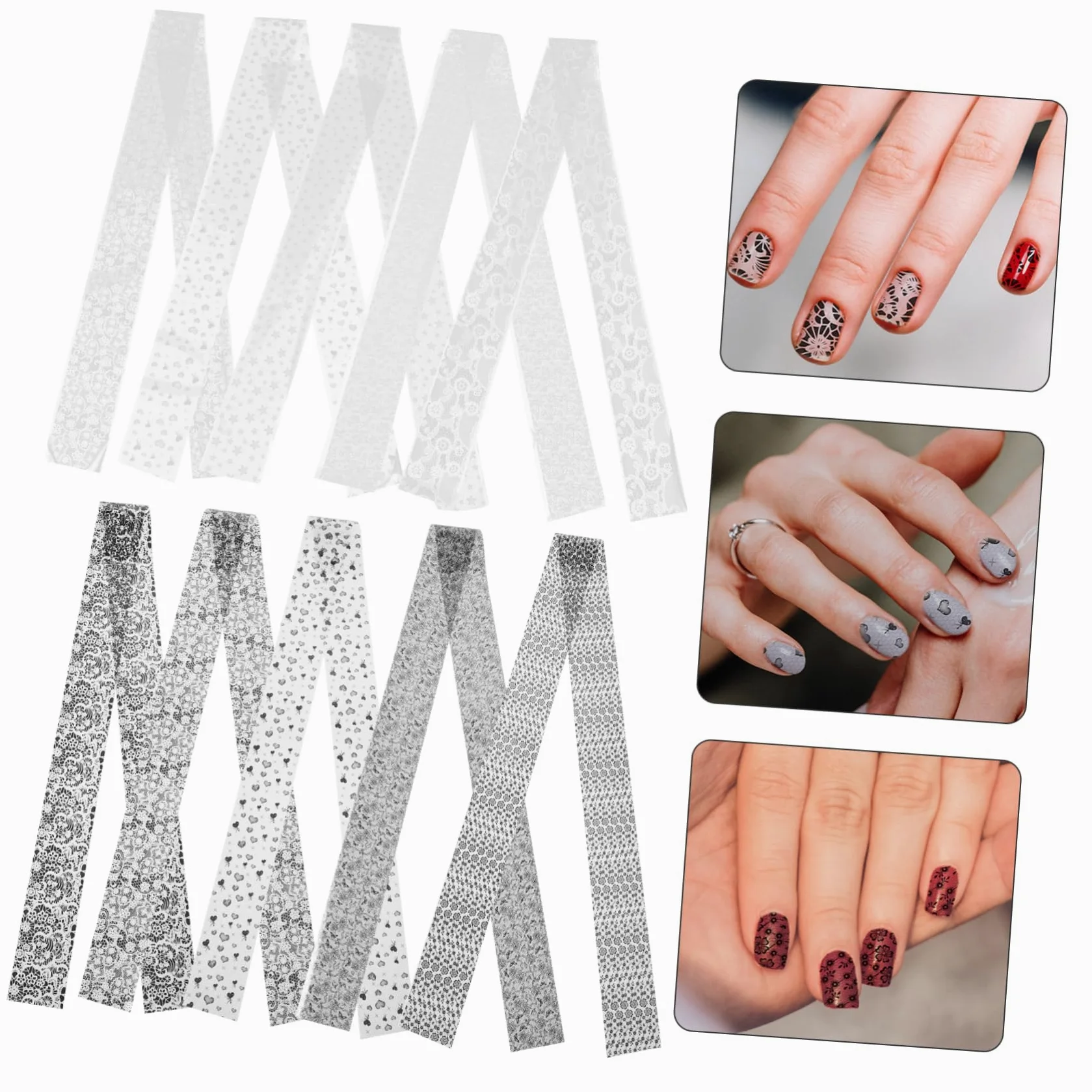 Healeved Lace Nail Stickers Adesivi Per Unghie Decalcomanie Per Nail Art Per Speciali e Regali Per Sicuri e Facili Applicare