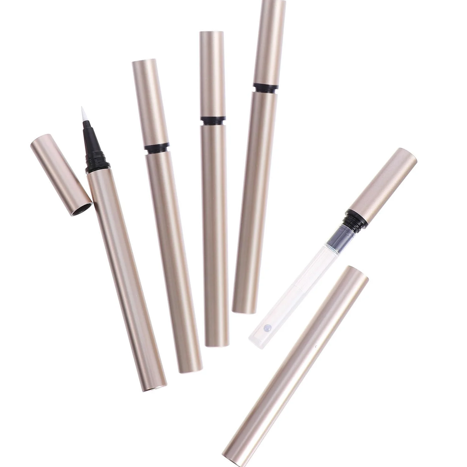 Set da 5 Tubetti di Eyeliner Liquido Vuoti da 1 Ml, Contenitori Ricaricabili Applicatore a Pennello, Design Antigoccia e Sigillatura Ermetica, per Trucco in Viaggio e Uso
