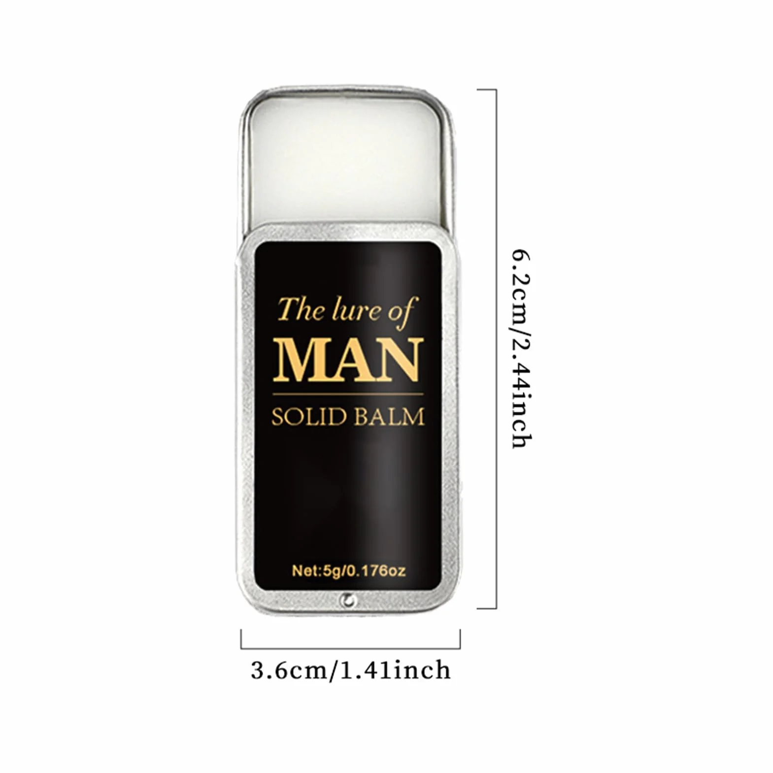 Profumo solido da uomo, elegante fragranza quotidiana bergamotto in scatola di ferro, profumo premuroso, fragranza e di lunga durata, balsamo aromatico per appuntamenti formali, lavoro