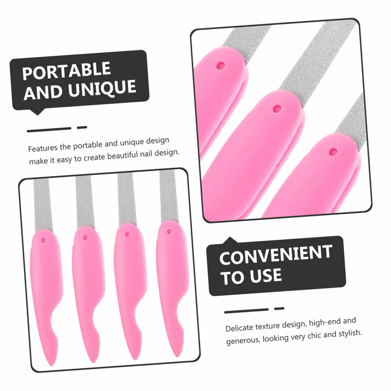 FRCOLOR 8 per Unghie Pieghevoli Mini Limetta Doppia Faccia Lavabile Satinata Design Compatto per Manicure e Pedicure