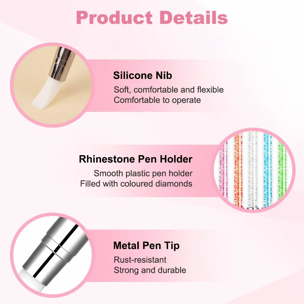 Pennelli in Silicone per Unghie, 5 Pezzi Pennelli in Nail Art con due punte Pennello, Nail Art Sculpture Pen, per intaglio per unghie in gel Strumenti per nail art, per nail art DIY