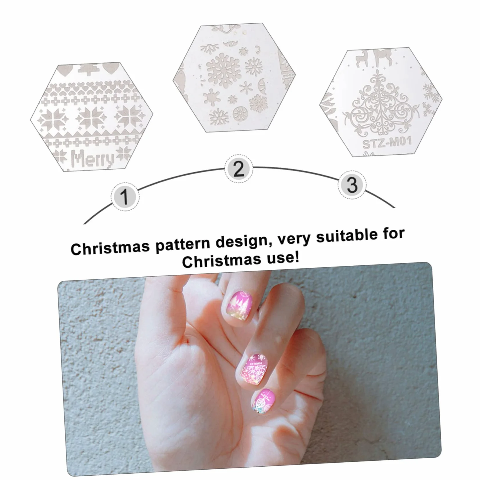 Healeved 3 Set Di Stamping Per Nail Art Natalizio Stamper Per Nail Art Piastre Per Stamping Per Manicure Modelli Per Stamping 10 Pezzi * 3