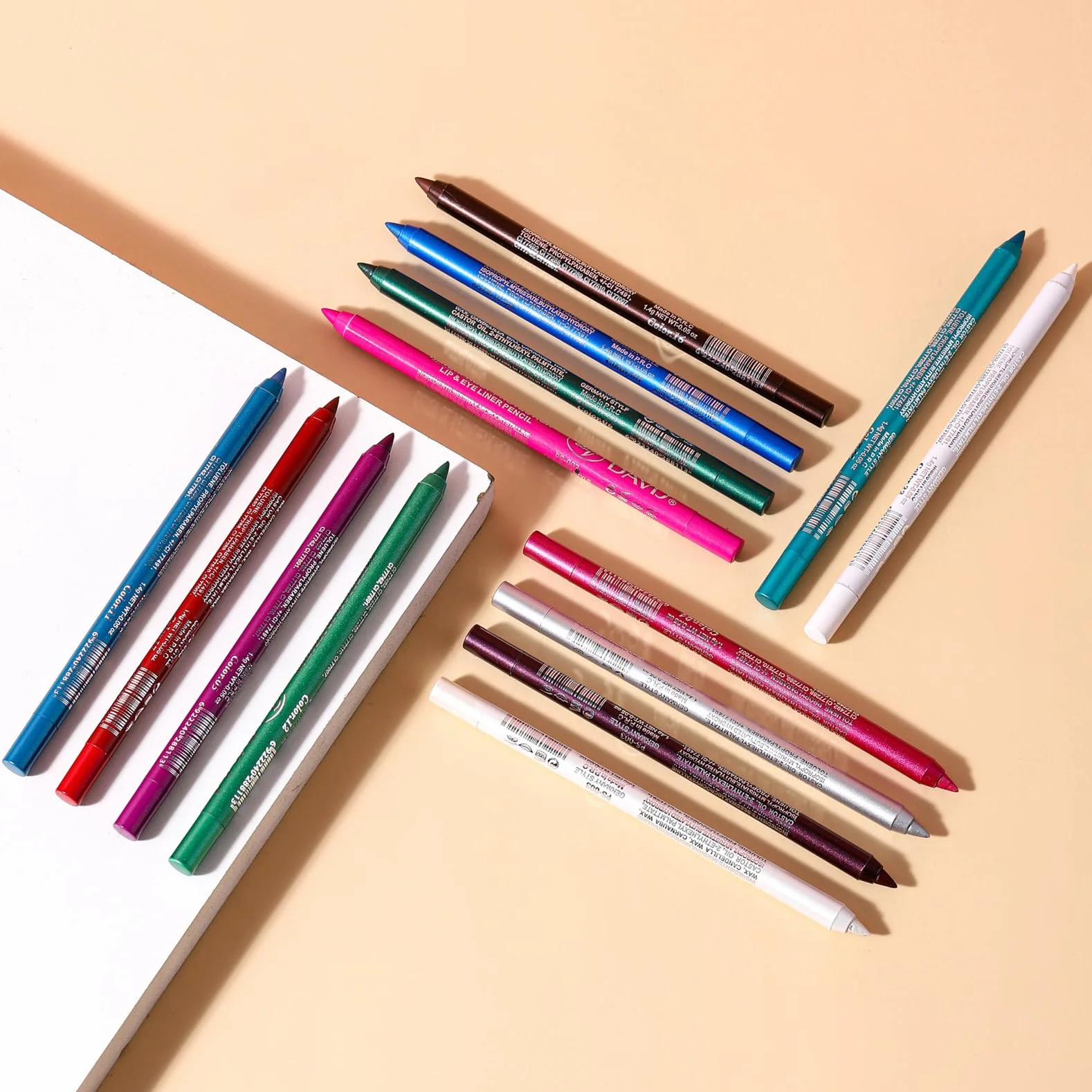 Waterproof Colored Eyeliner Pencil Set, 6/14 Pack Gel Eye Liners with Metallic & Shimmer Finish, Smudge-Proof Long-Lasting Makeup for Daily & Party Looks (C)