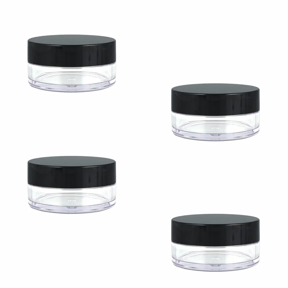 Contenitori Cosmetici, 4 Pcs 5g Trasparente Contenitori da Viaggio, Vasetti Plastica, Contenitore Cosmetico Barattoli Plastica Trasparente, per Crema Balsamo Labbra Campione
