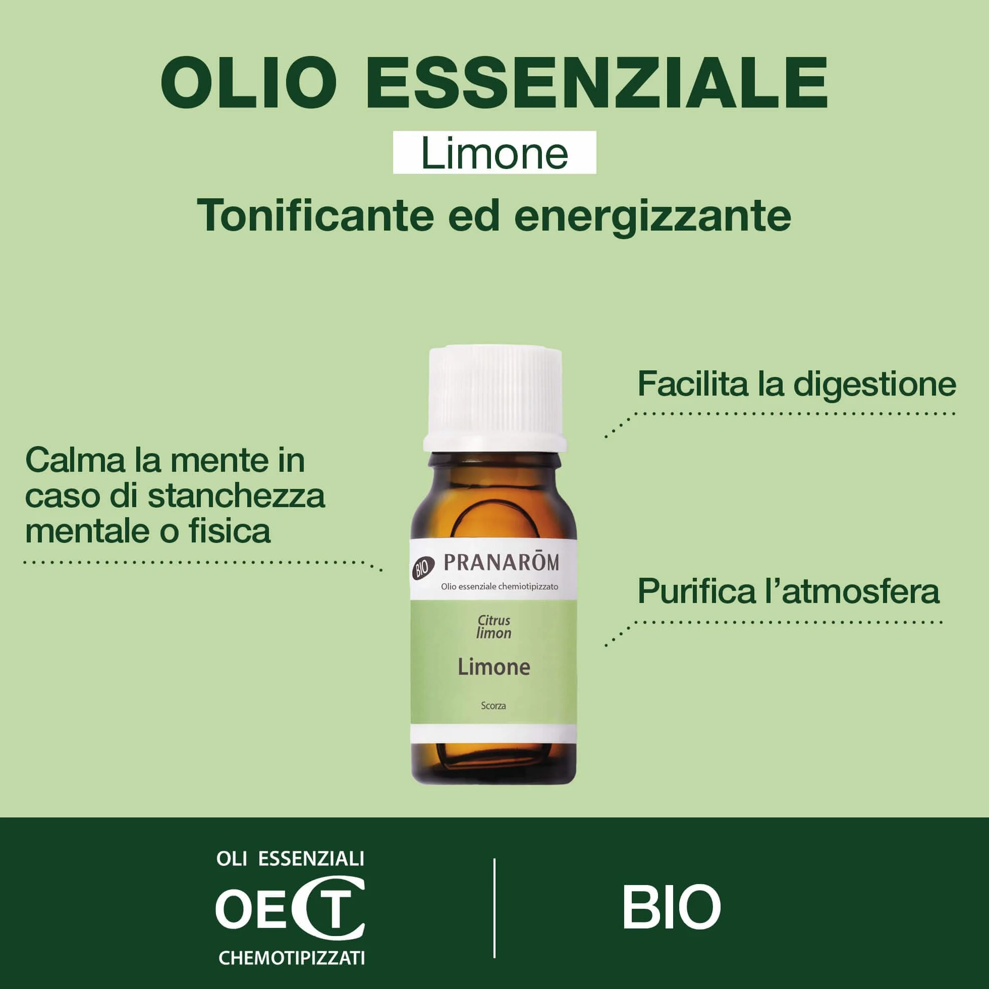 Pranarôm Olio Essenziale di Limone Bio 100% Puro 10 ml
