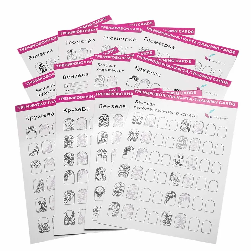 Modello per esercitazione nail art disegno pittura libro di esercizi strumento di apprendimento per principianti modelli intagli linee di diamanti