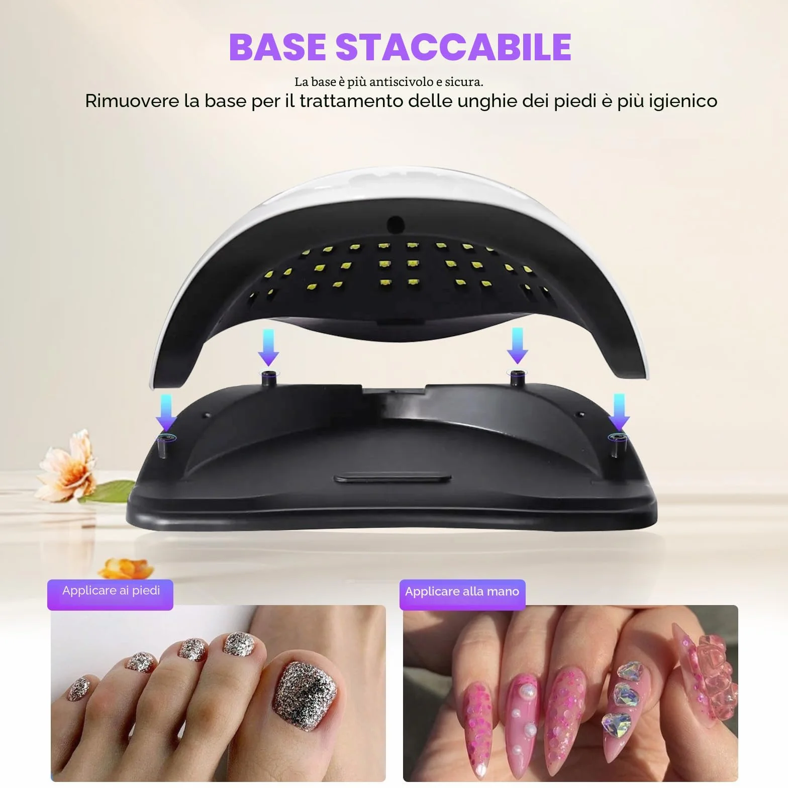 Lampada per unghie a LED UV da 320 W, gel per unghie con 72 perle di lampada, touch screen, 4 timer e sensore automatico, ideale per salone di bellezza, asciugacapelli per unghie