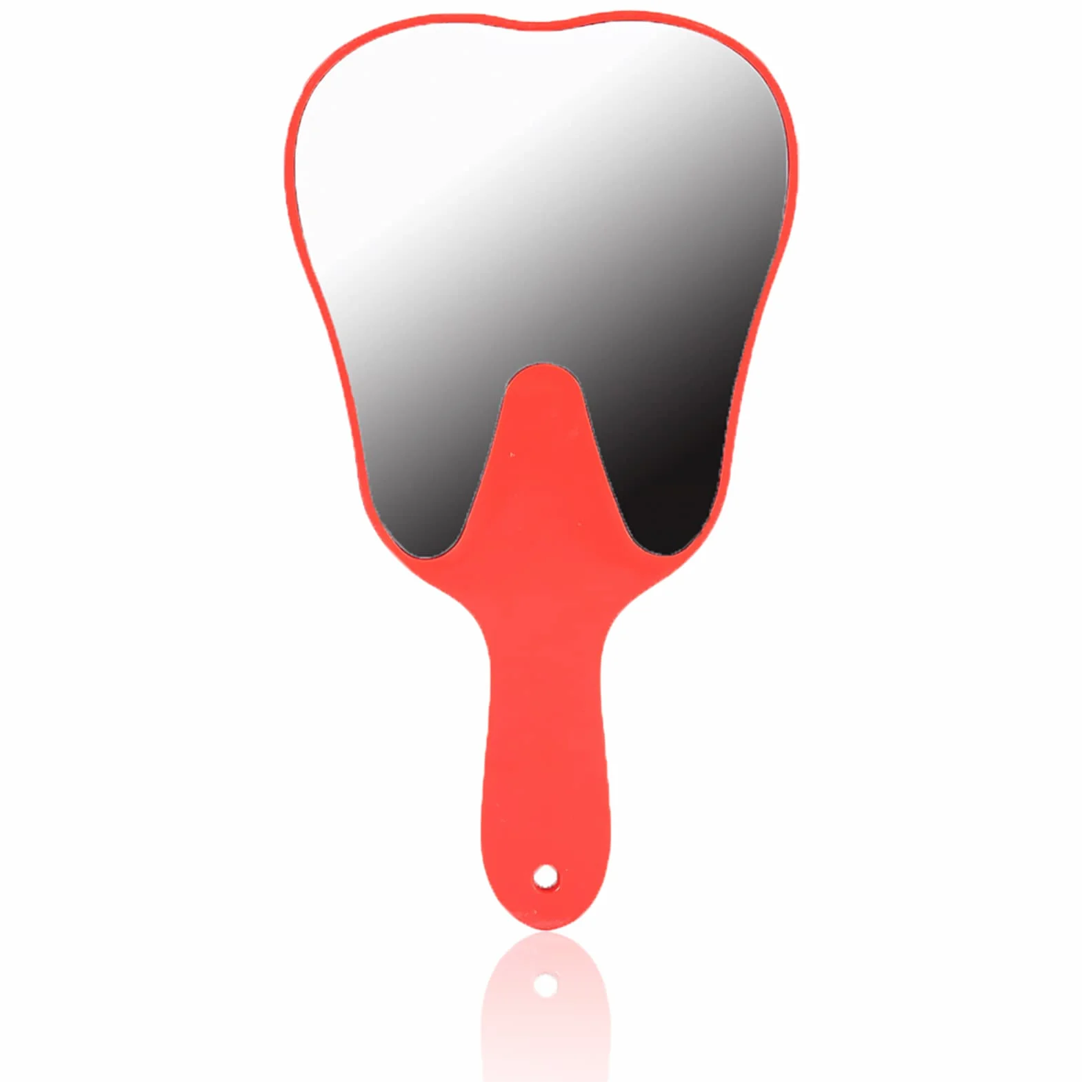 Specchietto per Cure odontoiatriche, Manico in plastica, Rosso