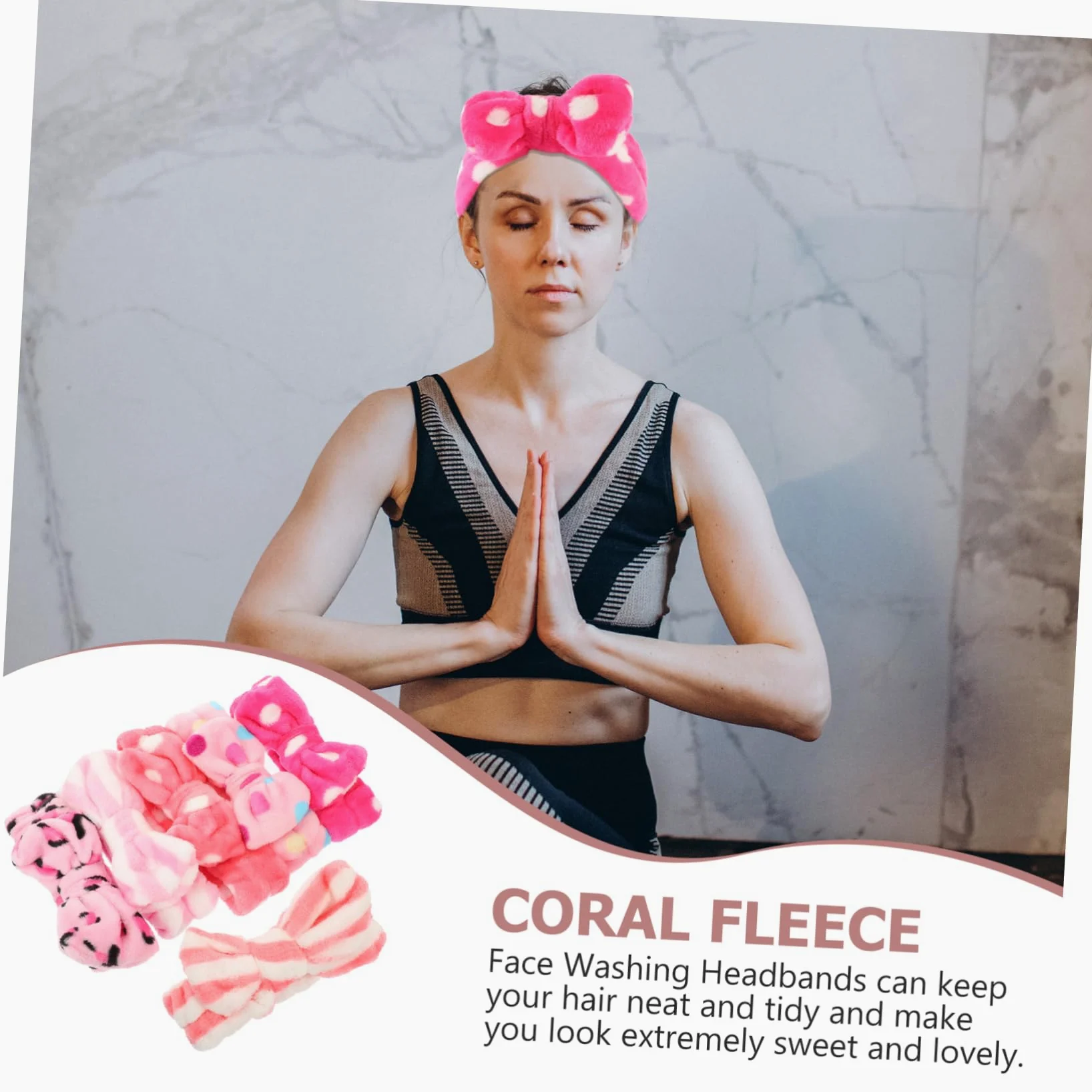 FRCOLOR 3 Set Di Fasce Per in Pile Di Corallo Fasce Per Da Spa Per Donne Per Per Il Trucco Set Di Per Per La Della Pelle 6 Pezzi * 3