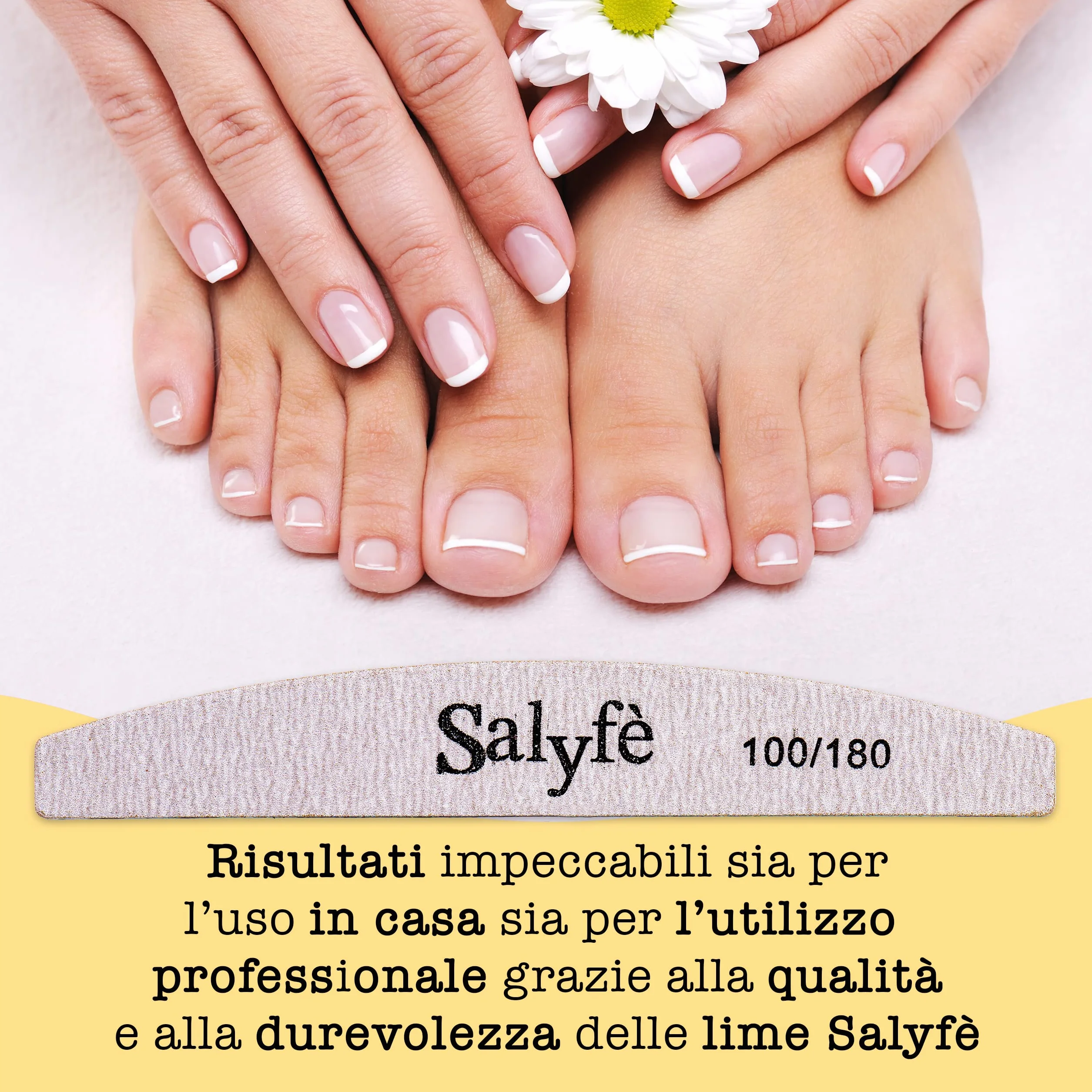 Lime Unghie Salyfè | Lima Unghie Professionale | Lavabile | Mezza Luna | Per Ricostruzione Unghie Nail Art | Grigio