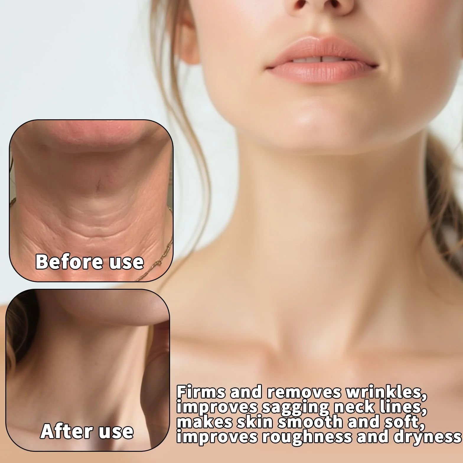 20pz Invisibili Istantanei Nastro Sollevamento Collo, Riutilizzabili Elastiche Cerotti Antirughe Collo Impermeabili e Traspiranti Nastro Sollevamento Viso da Usare Prima Trucco