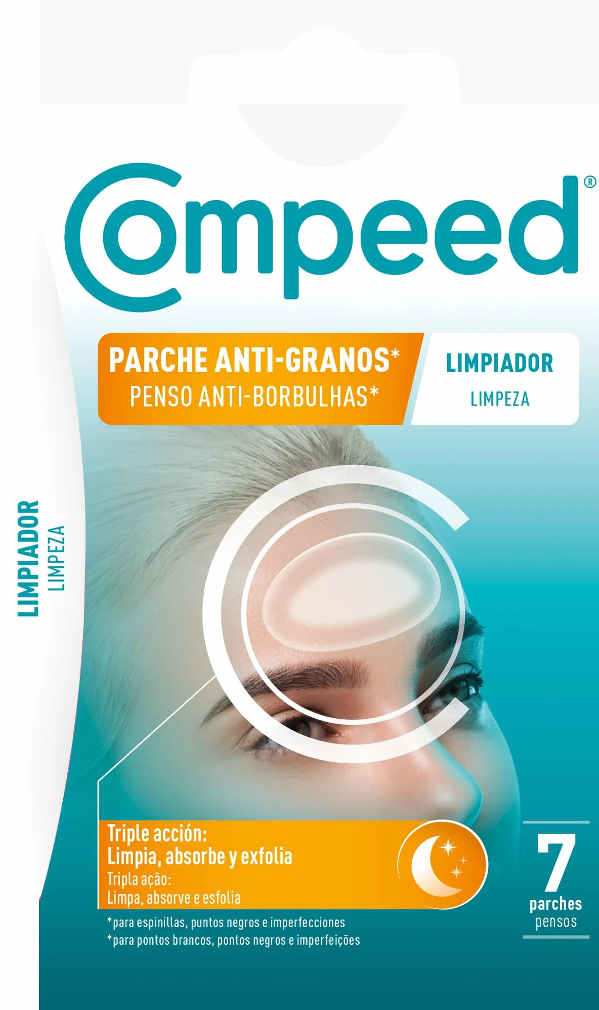 Compeed® - Patch per pulizia con idrocolloidi | Pulisce, assorbono ed esfoliano - uso notturno | 7 toppe da 6,8 x 4,2 cm