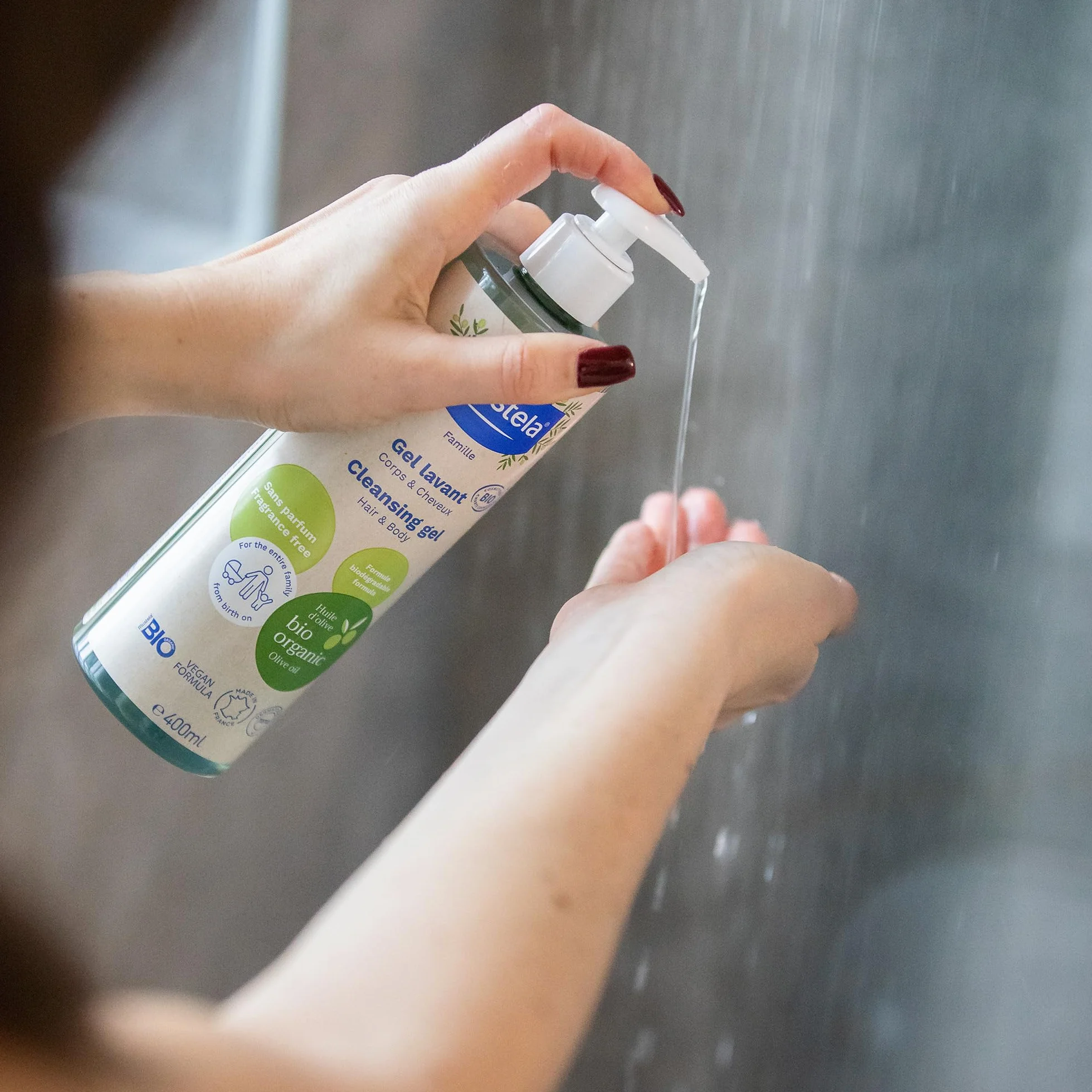 Mustela Gel Detergente Bio Vegano Olio di Oliva Aloe Vera Glicerina Corpo Capelli Neonati 400ml