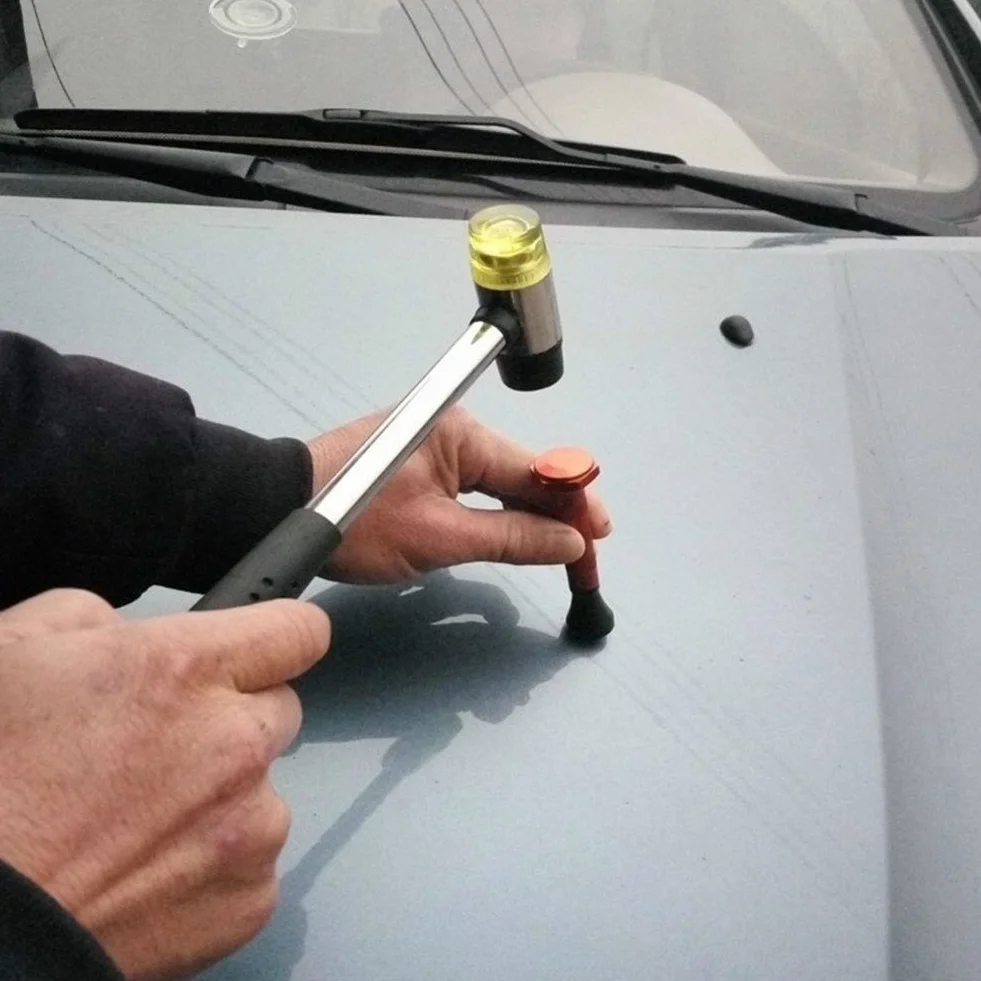 Kit riparazione ammaccature senza vernice 10 pezzi martello gomma punte tirabolli auto professionale rimozione grandine