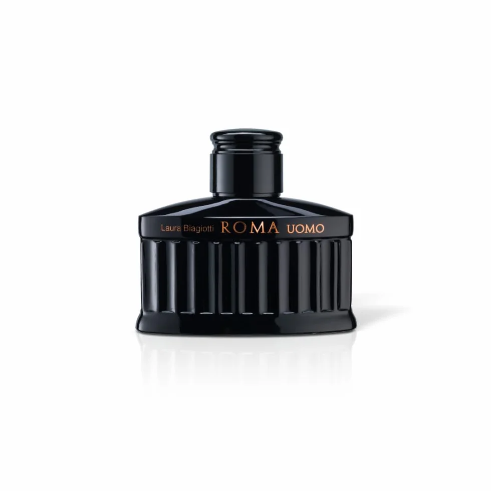 Laura Biagiotti – Roma Uomo Nero Estremo Eau de Parfum Intense 125 ml – Profumo Uomo – Fragranza Fougère Ambrata Legnosa – Note Intense e Profonde – Flacone di Colore Nero Ispirato al Pantheon Romano