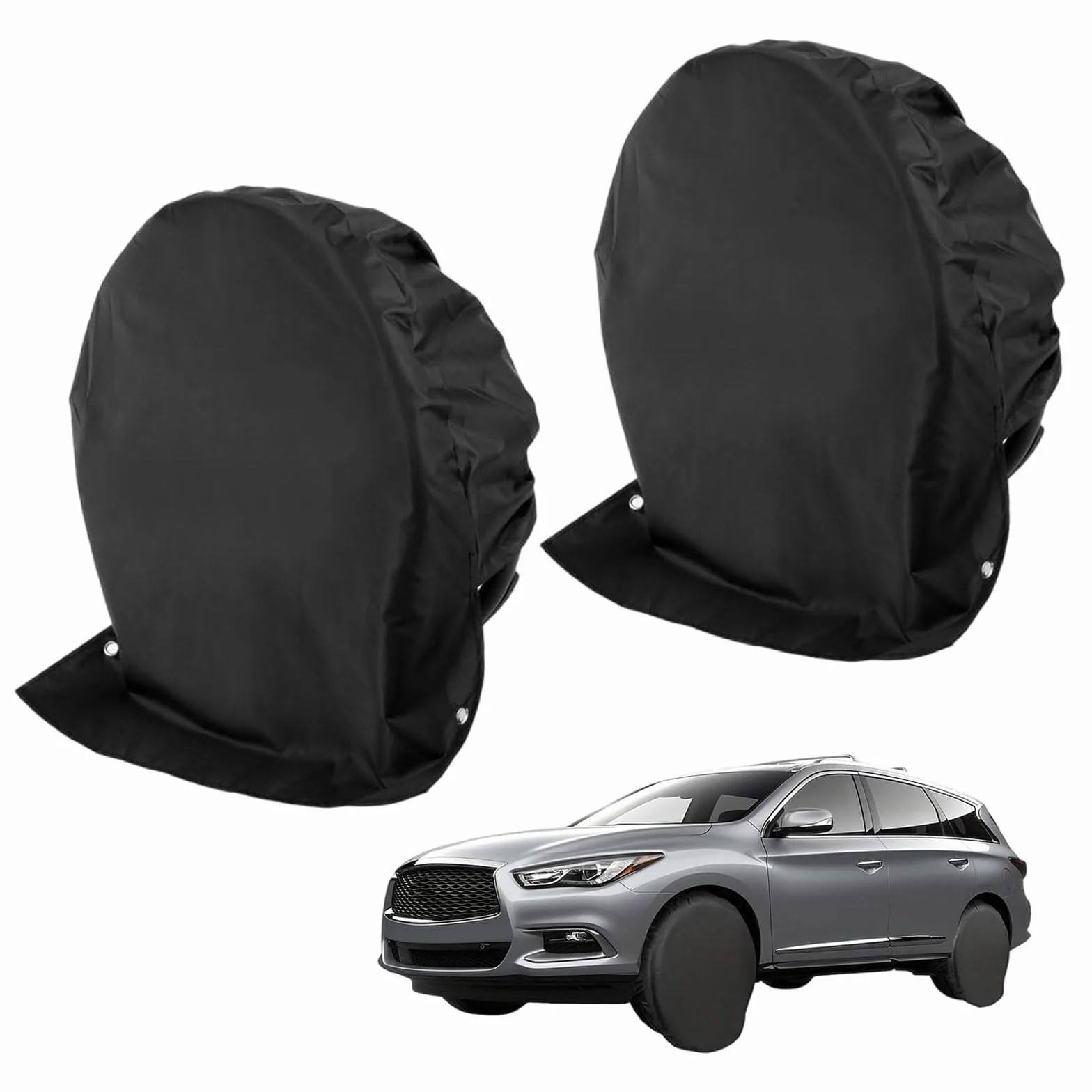 Copertura Ruota Di Scorta 30x32 Pollici Impermeabile Nero Auto 2 Pezzi
