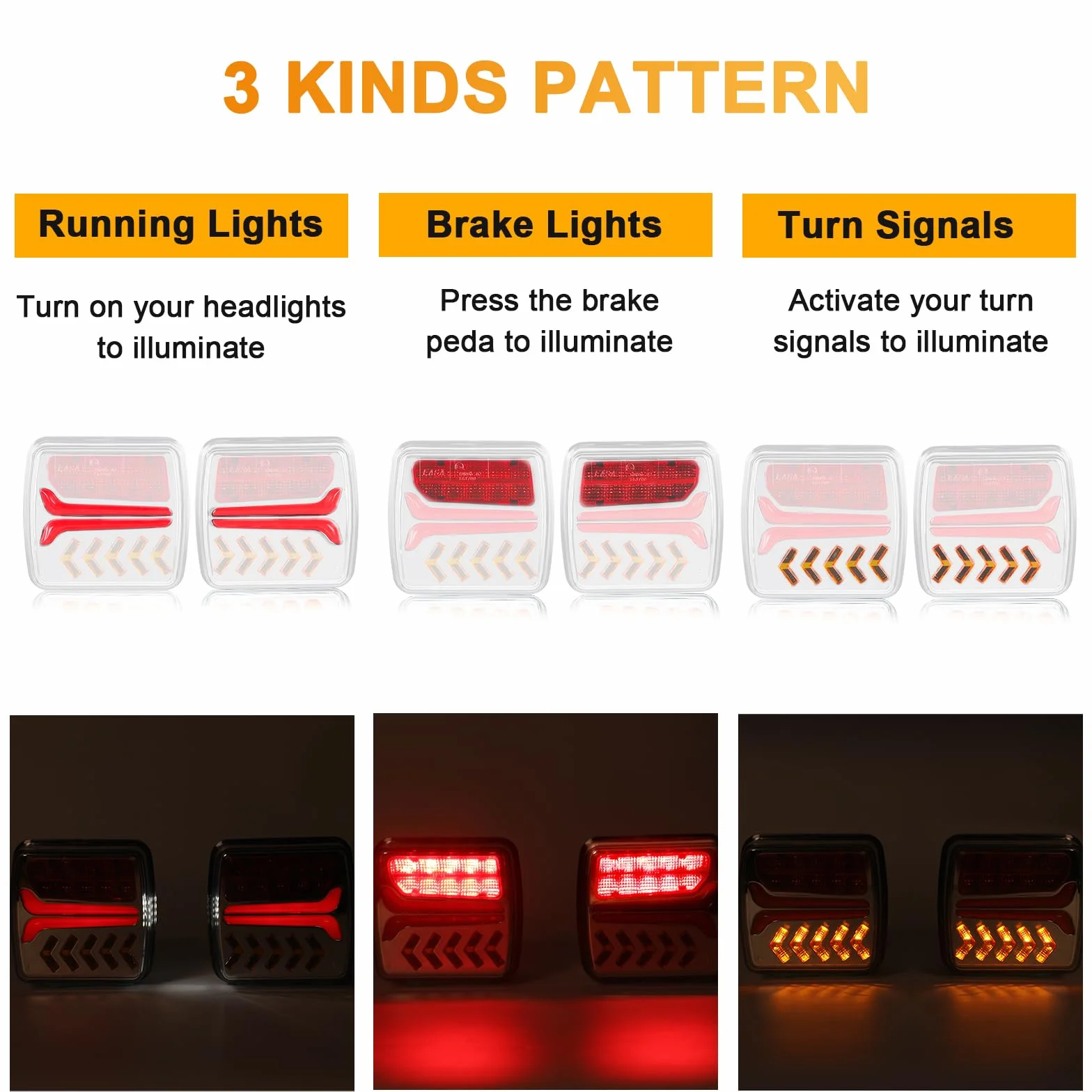 Luci posteriori per rimorchio senza fili a LED magnetiche 12V ECE con spina a 7 pin per camion