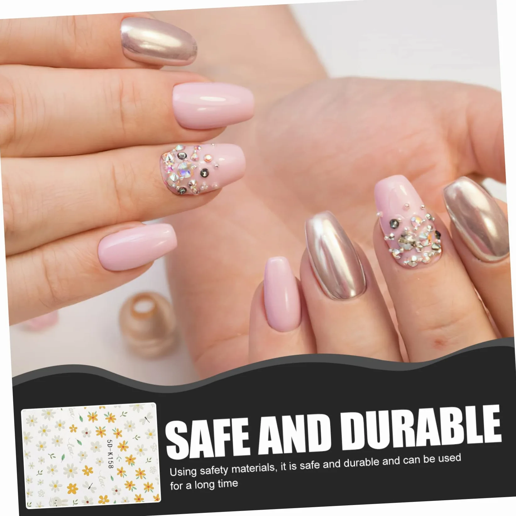 VALICLUD 4 Set Adesivi Per Chiodi in Rilievo 5d Unghia Con Se Stesso Manicure Etichetta Applique Decorazione Unghie Decalcomanie Per Adesivi Per Unghie Adesivo 3 Pezzi*4