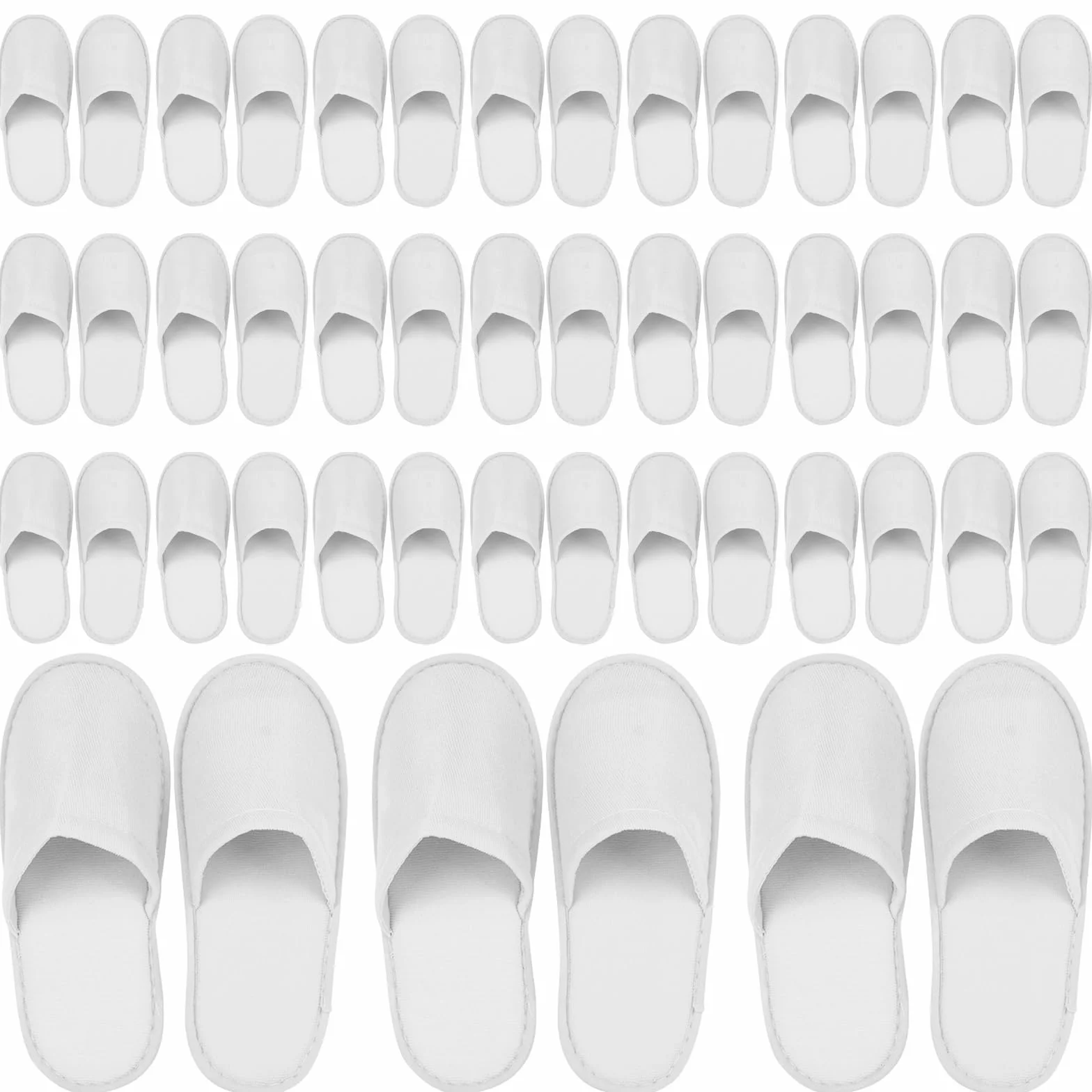 Pantofole in spugna Terry bianche chiuse 4 mm per hotel salone spa casa