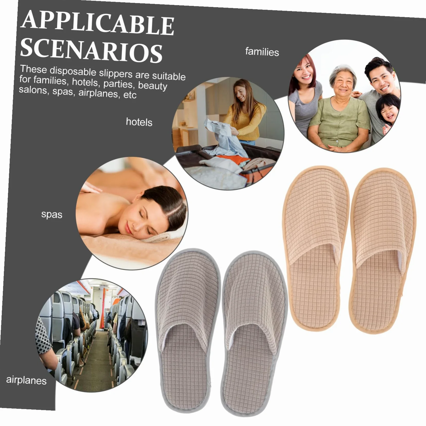 GALPADA Ciabatte Lavabili in Pile 6 Paia, Pantofole Ospiti da Casa | Giallo e Grigio, Uso Domestico e Housewarming, Formato Pratico per Cliente e Invitato